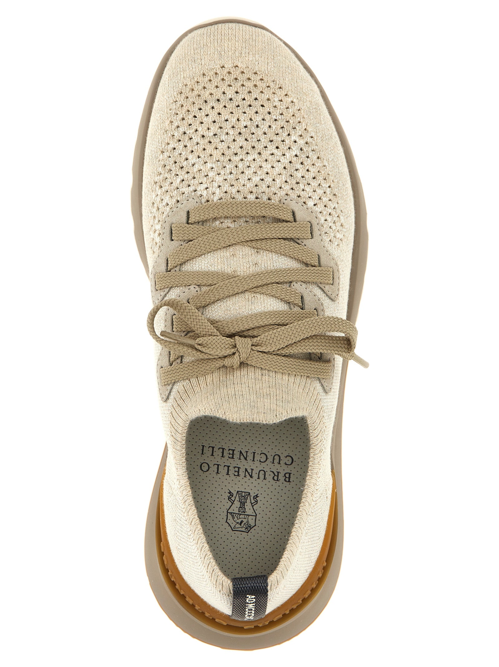 Brunello Cucinelli Beige Cotton Low Top Sneakers Brunello Cucinelli