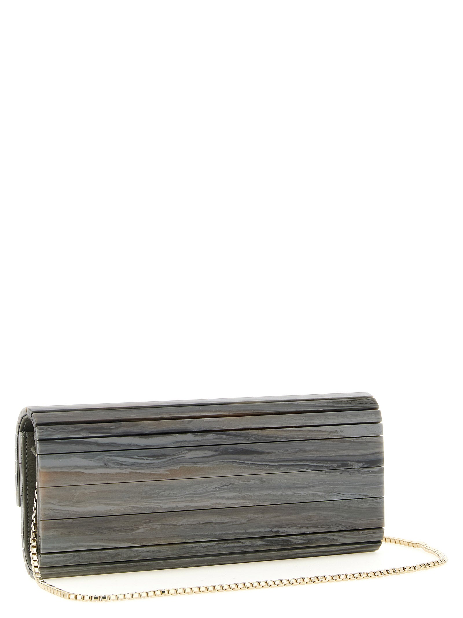 Jimmy Choo Gray Polyester Clutch Bag Jimmy Choo