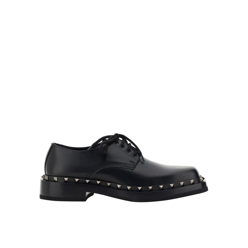 Valentino Garavani Black Calfskin Oxfords And Derbies Valentino Garavani