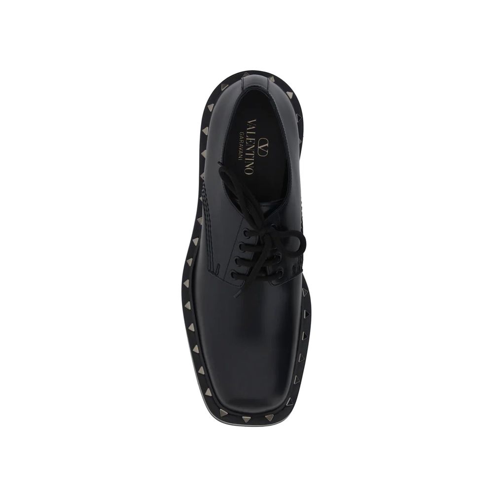 Valentino Garavani Black Calfskin Oxfords And Derbies Valentino Garavani