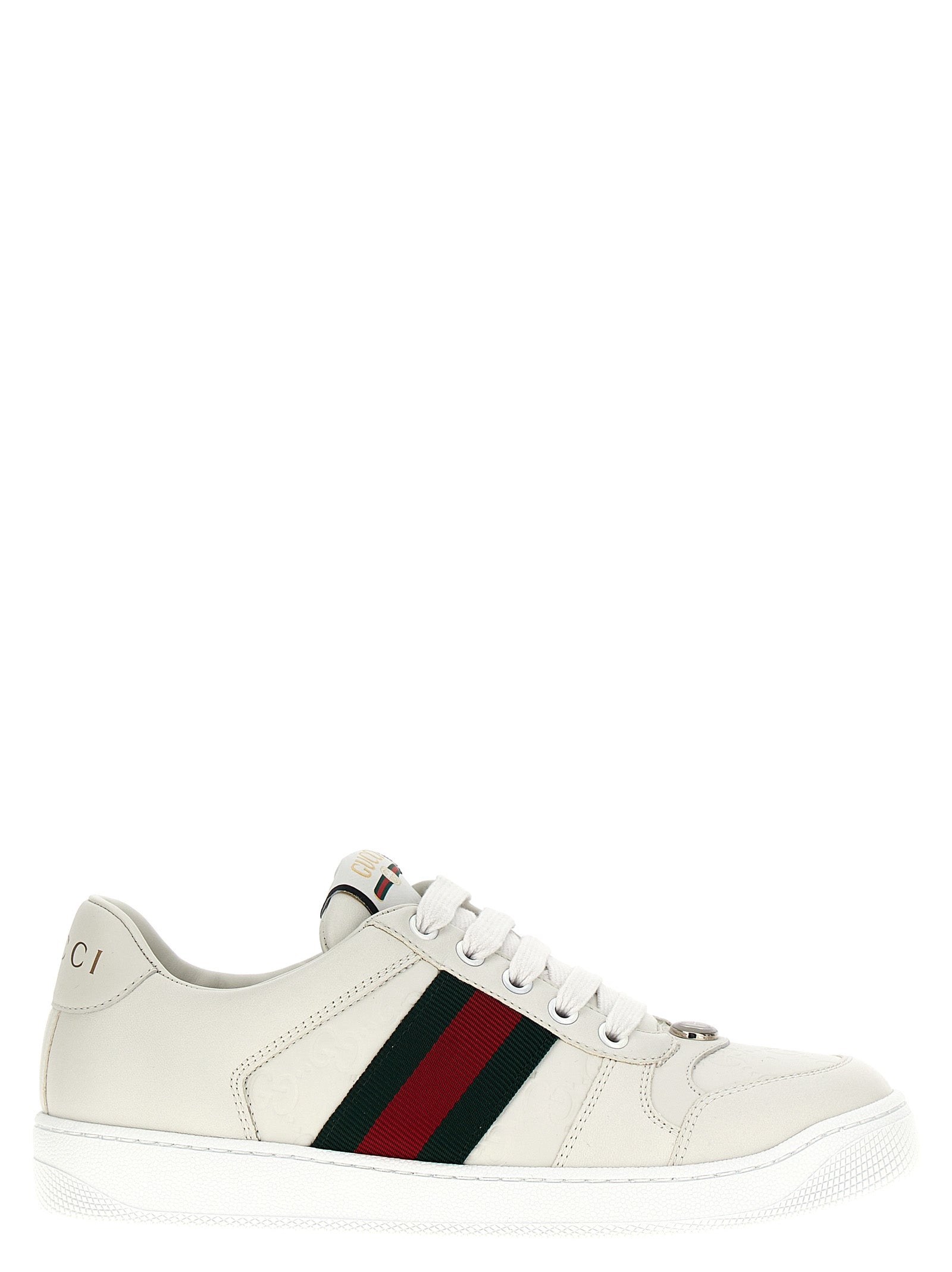 Gucci White Lamb Leather Low Top Sneakers Gucci