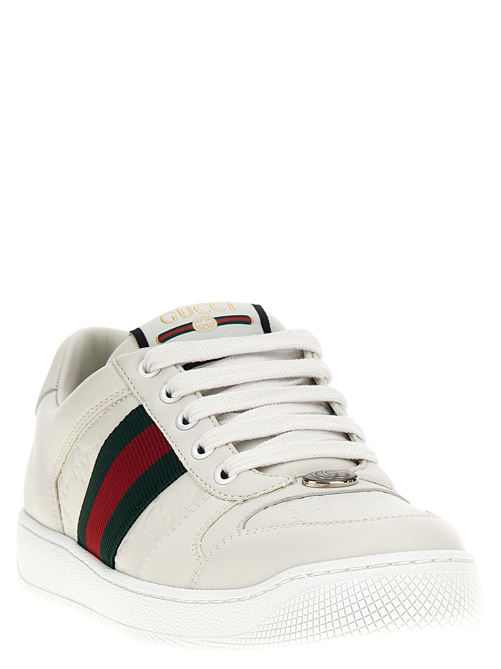Gucci White Lamb Leather Low Top Sneakers Gucci