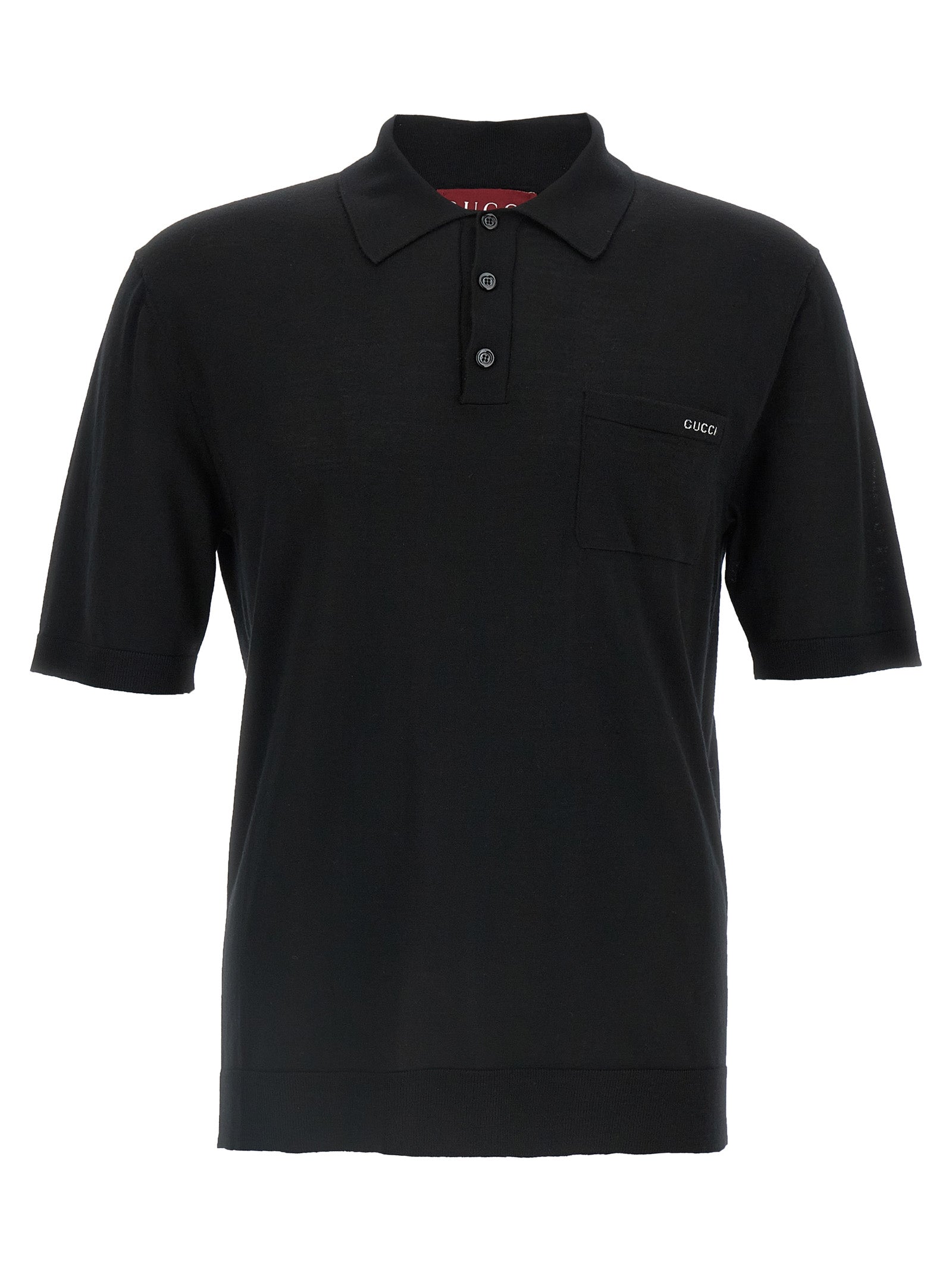 Gucci Black Wool Polo Shirt Gucci