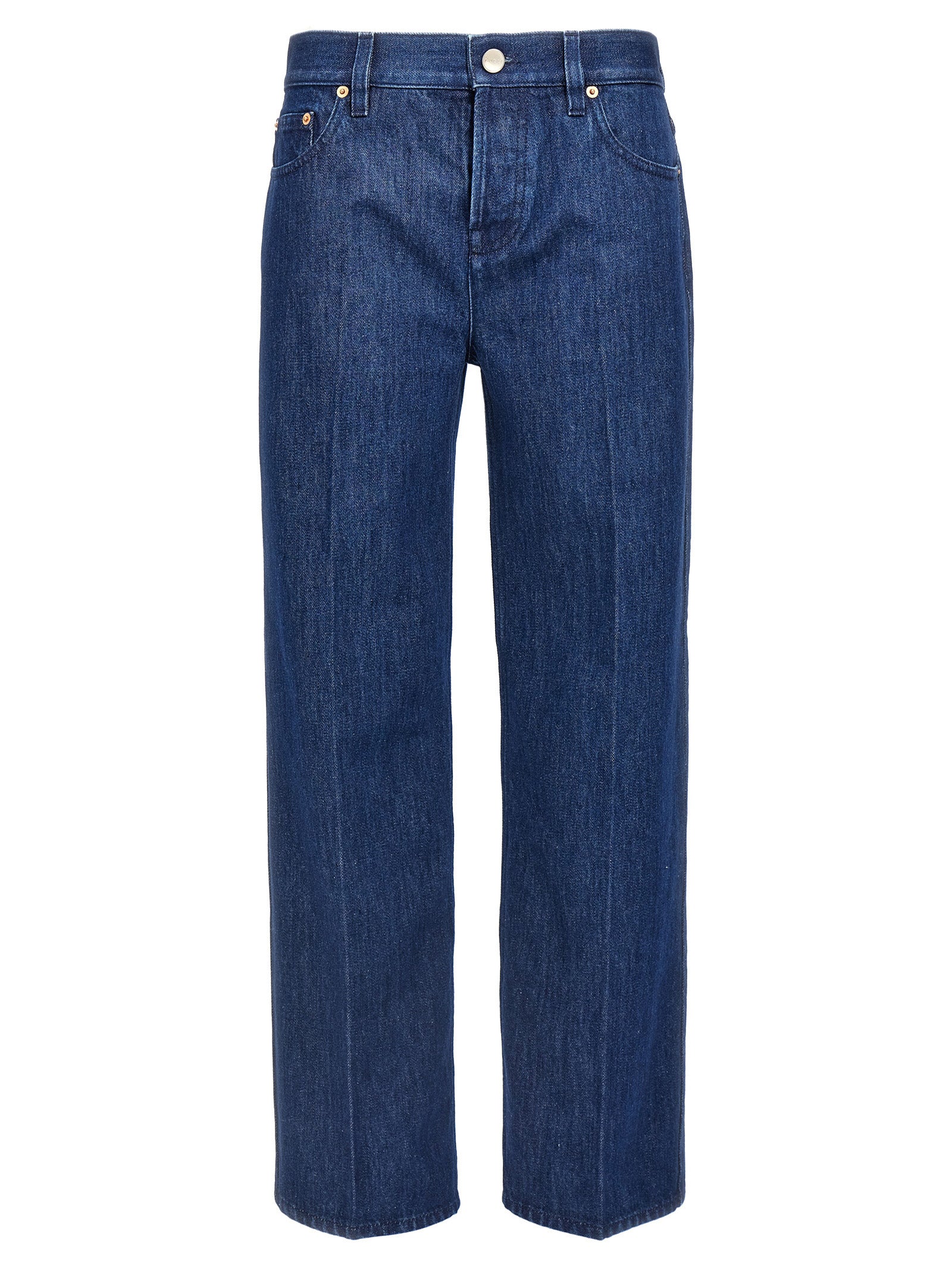 Gucci Blue Cotton Straight-Leg Jeans Gucci