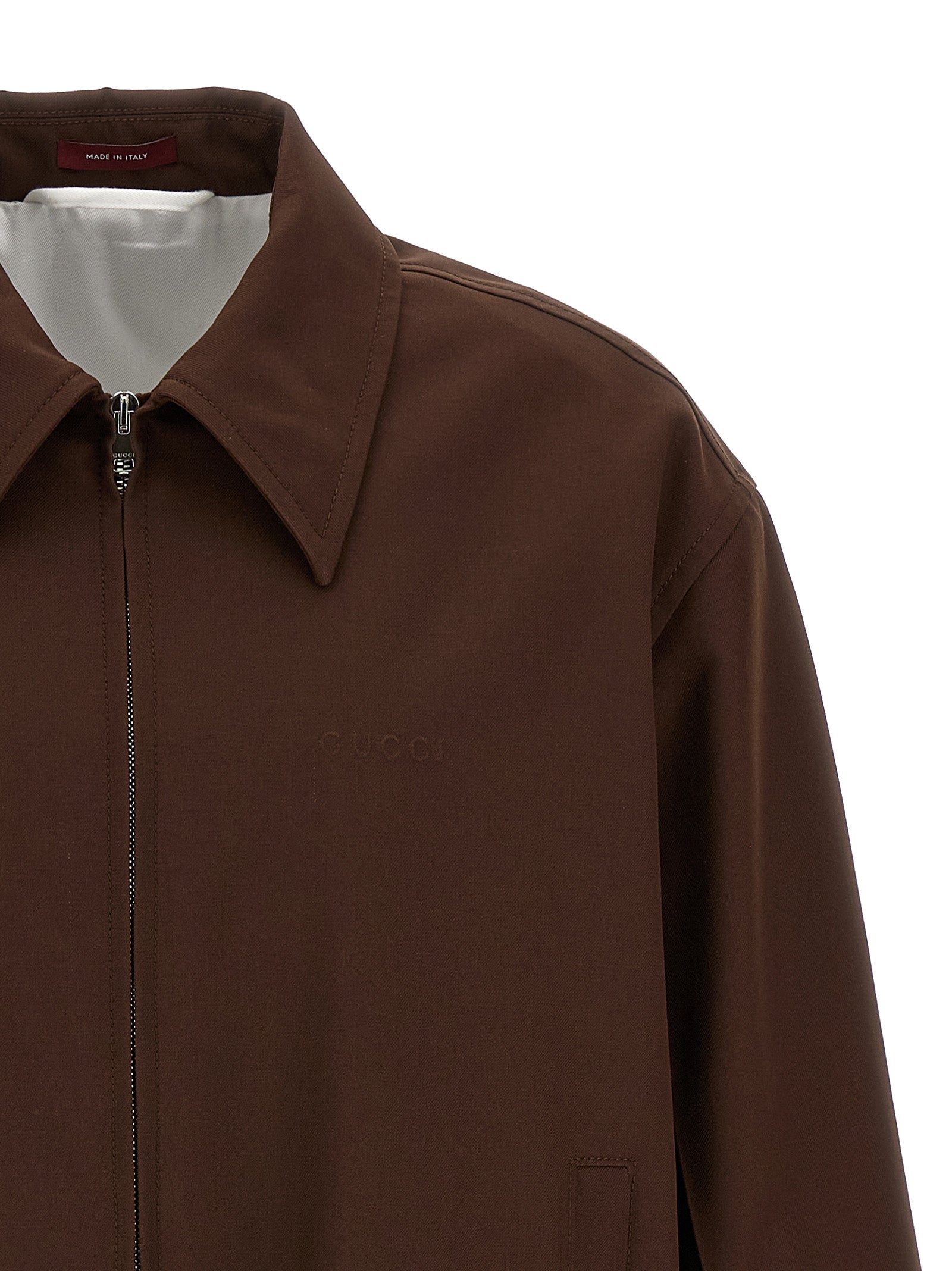 Gucci Brown Wool Full-Length Jacket Gucci