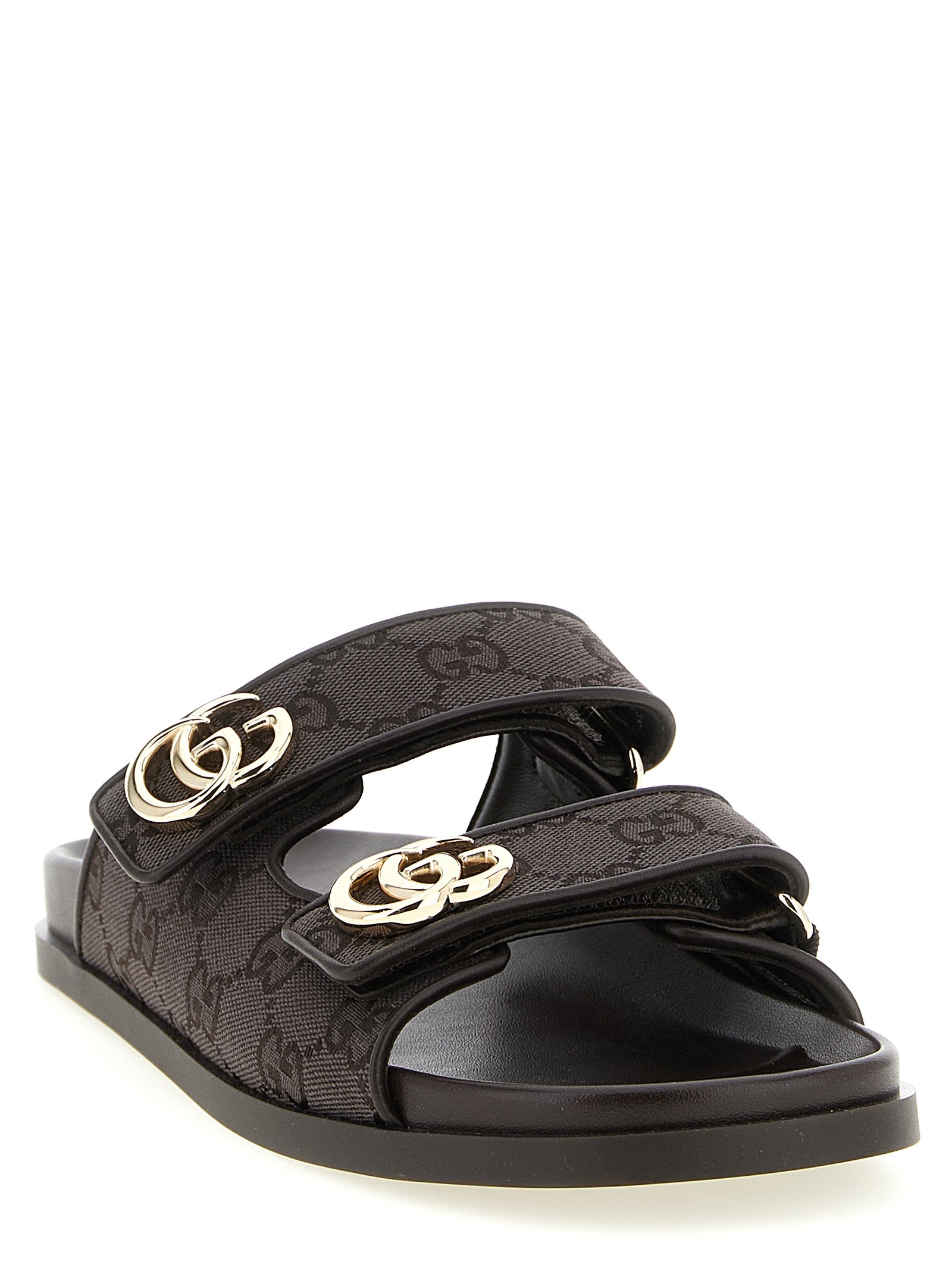 Gucci Brown Cotton Slides Gucci