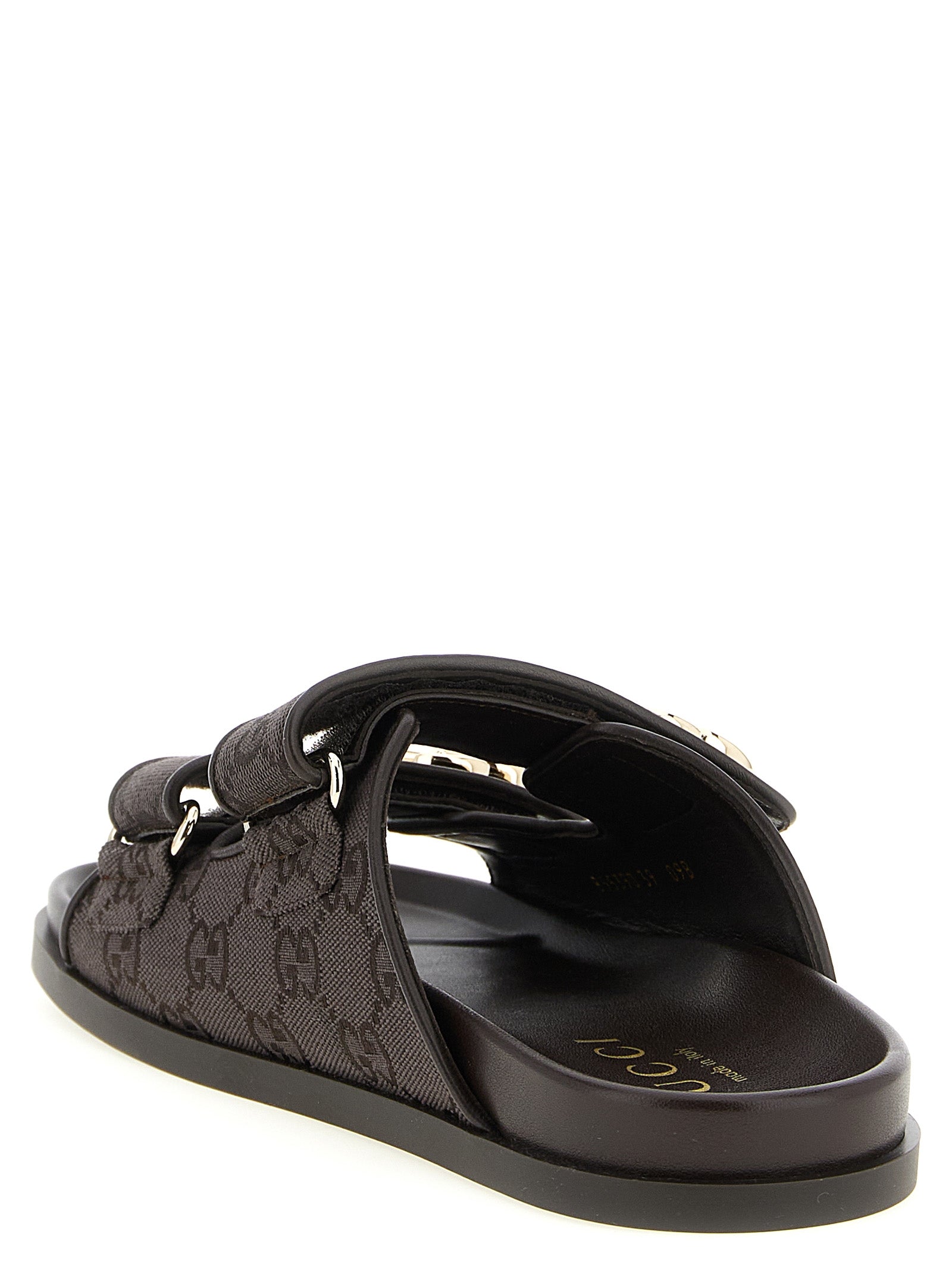 Gucci Brown Cotton Slides Gucci