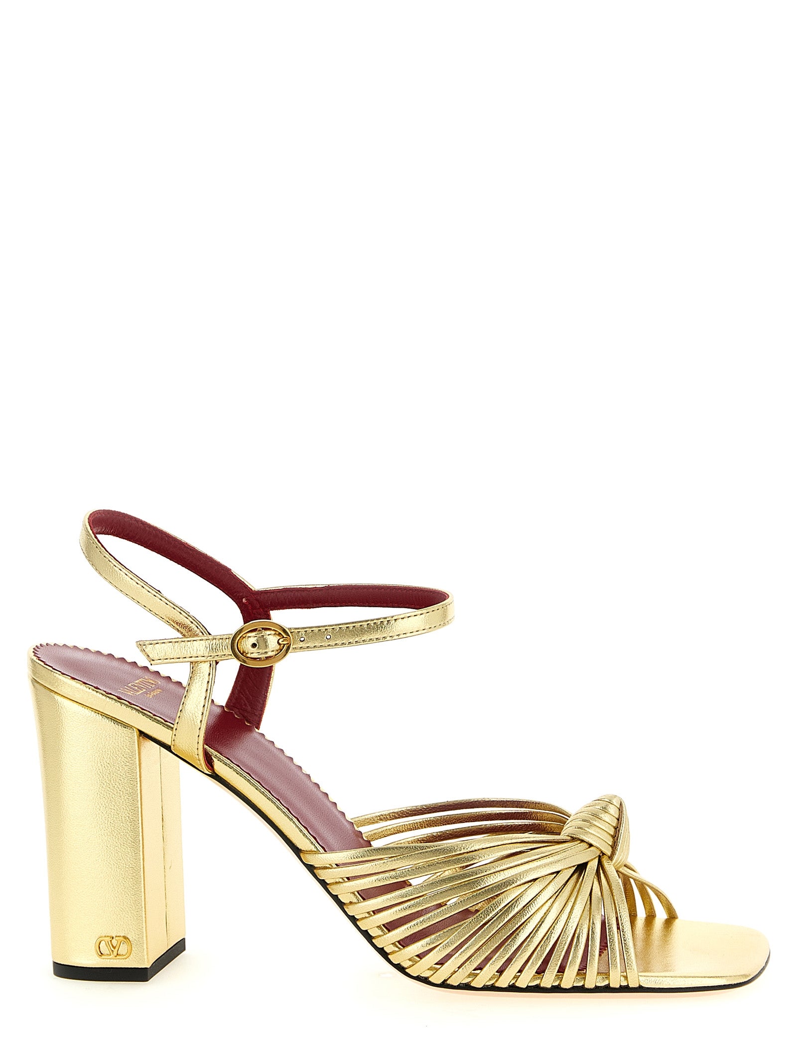 Valentino Garavani Gold Goatskin Stiletto Heel Sandals Valentino Garavani