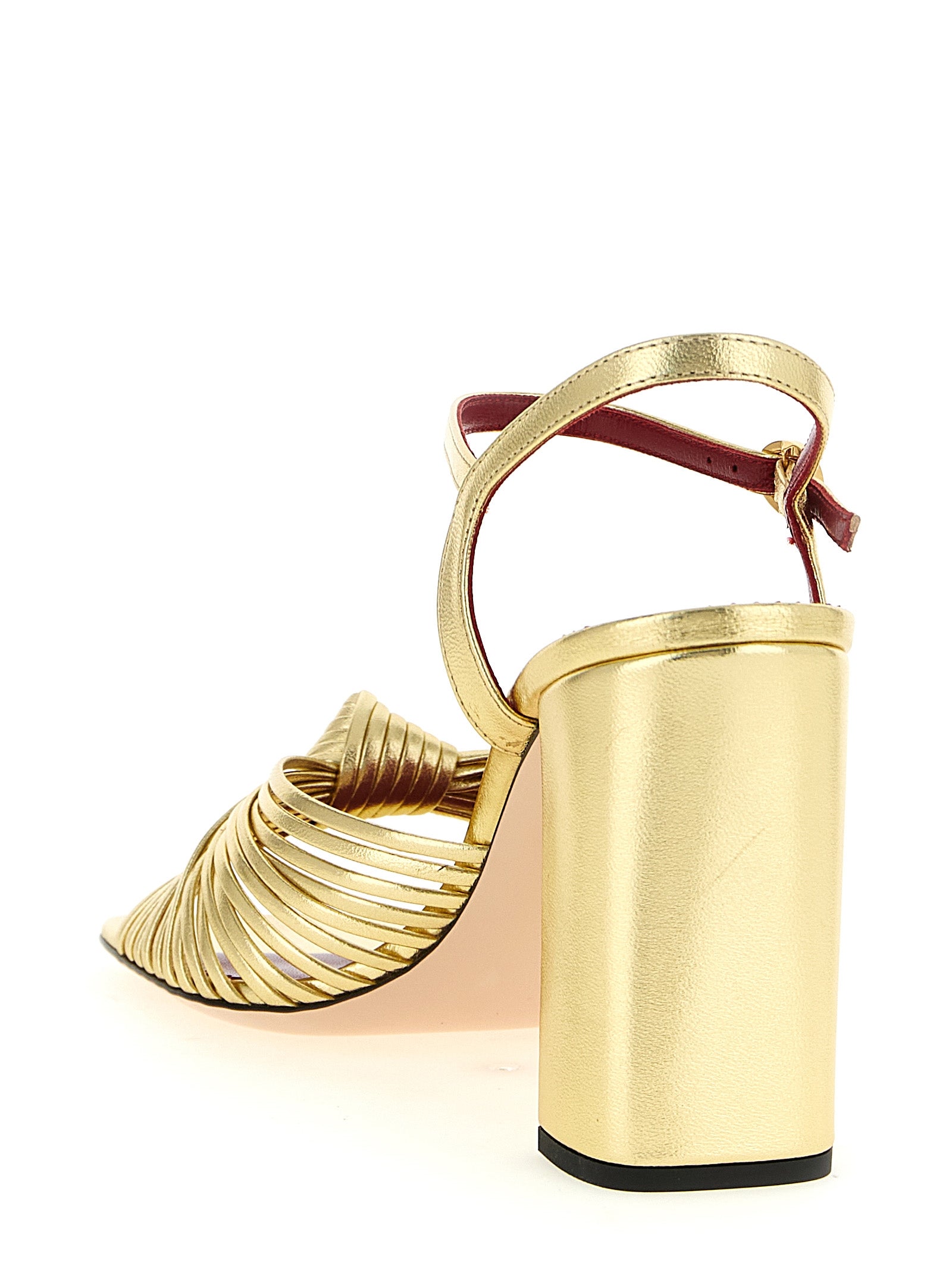 Valentino Garavani Gold Goatskin Stiletto Heel Sandals Valentino Garavani