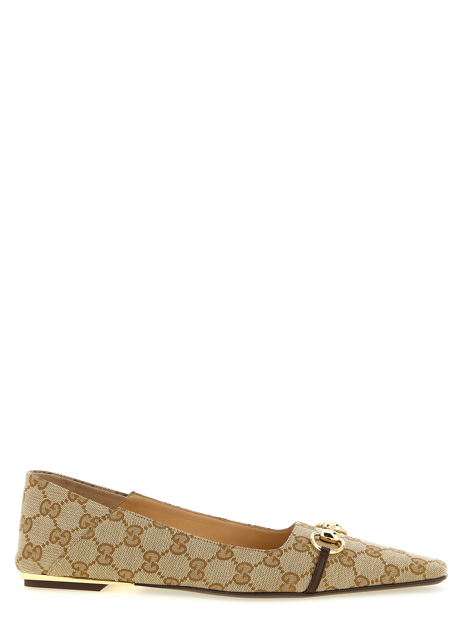 Gucci Beige Polyester Ballet Flats Gucci
