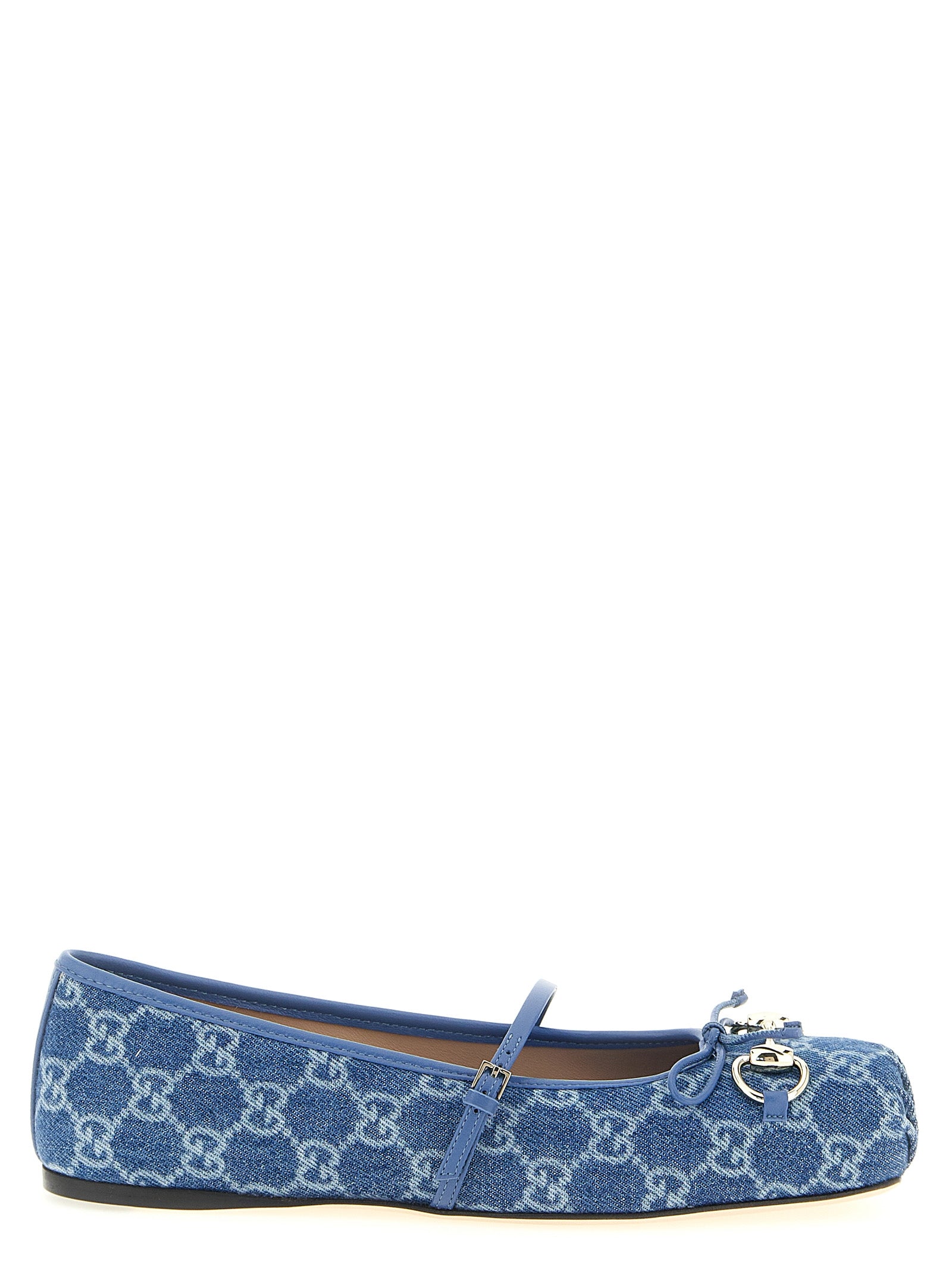 Gucci Blue Cotton Ballet Flats Gucci