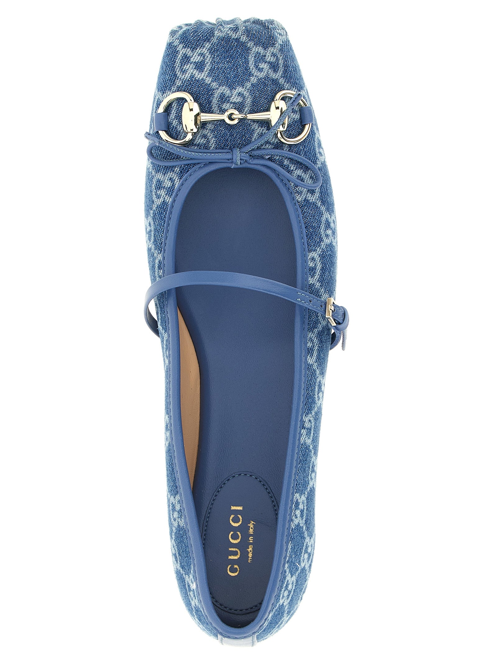 Gucci Blue Cotton Ballet Flats Gucci