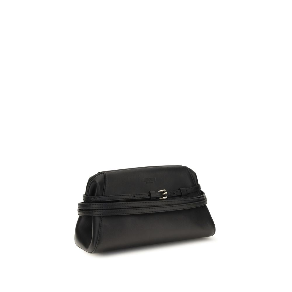 Moschino Black Goatskin Shoulder Bag Moschino