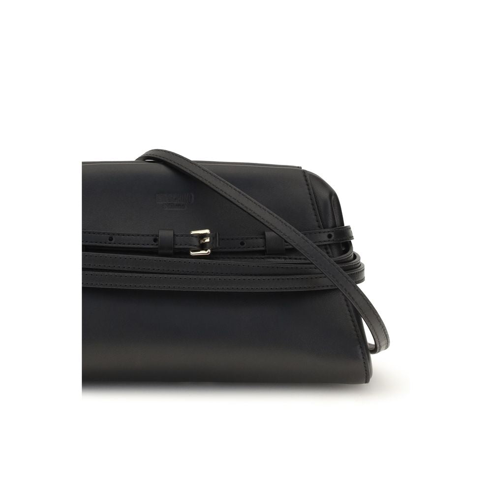 Moschino Black Goatskin Shoulder Bag Moschino