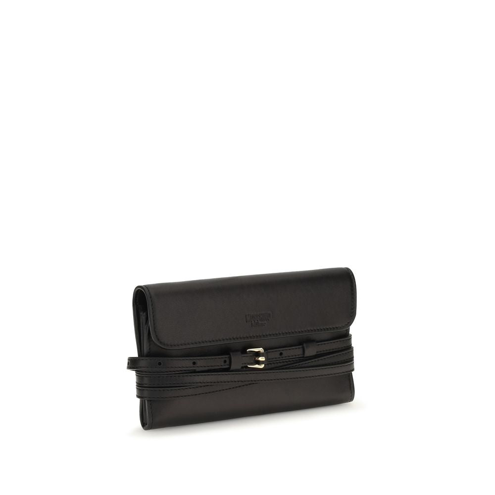 Moschino Black Goatskin Shoulder Bag Moschino
