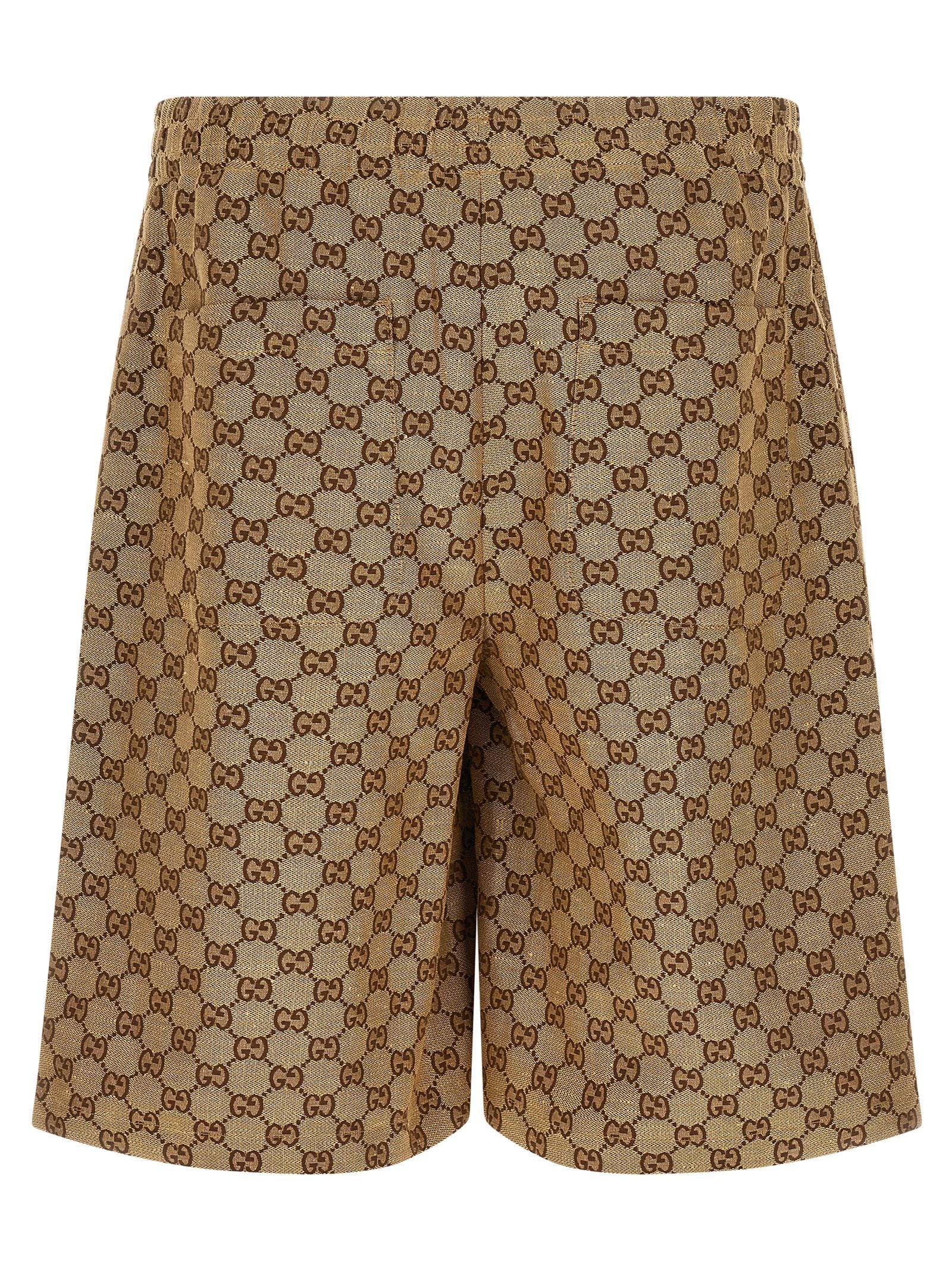 Gucci Beige Linen Bermuda Shorts