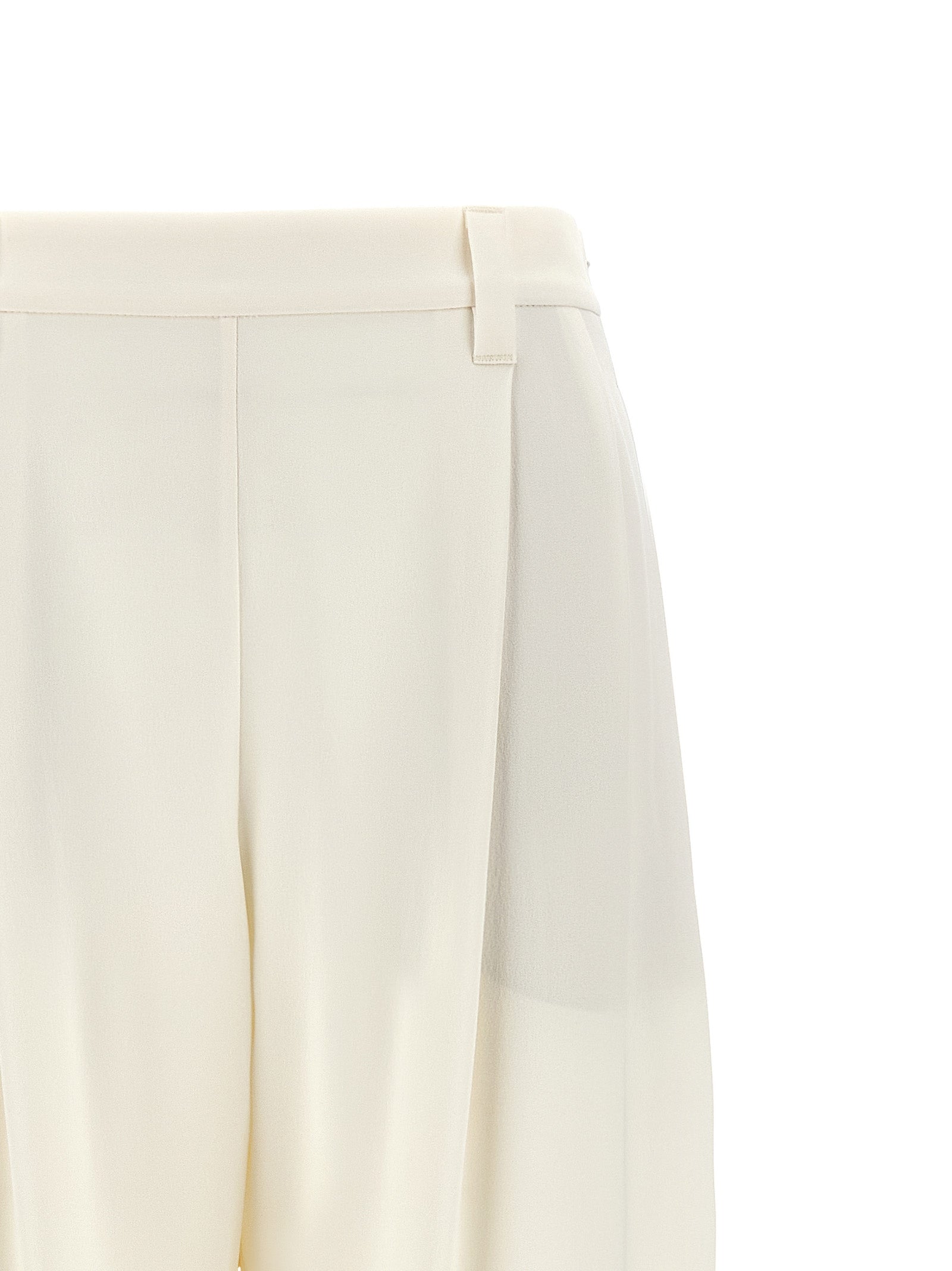 Brunello Cucinelli White Silk Casual Pants Brunello Cucinelli