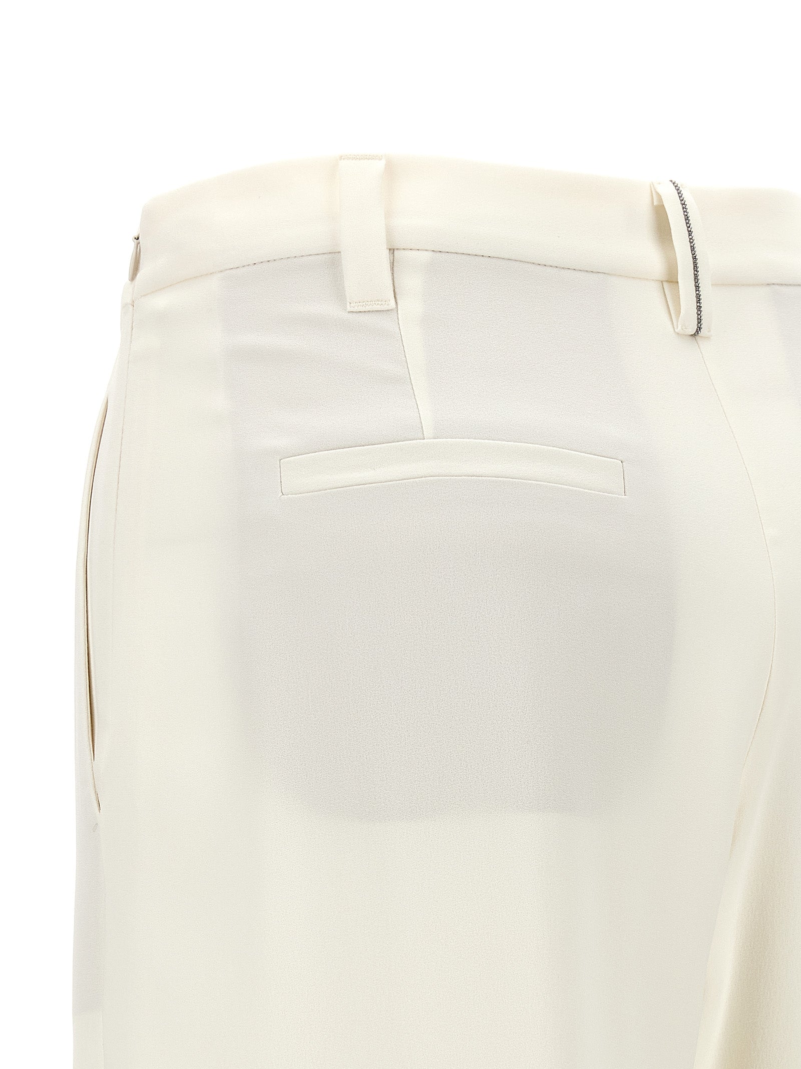 Brunello Cucinelli White Silk Casual Pants Brunello Cucinelli