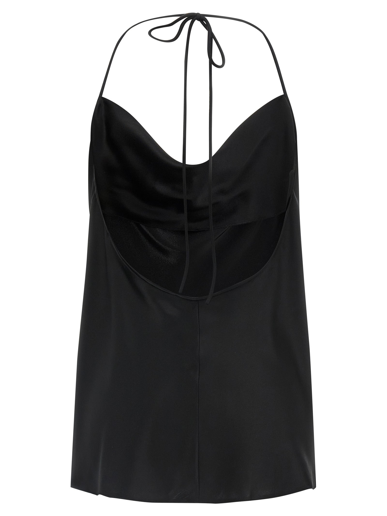Valentino Garavani Black Silk Tank Tops Valentino Garavani