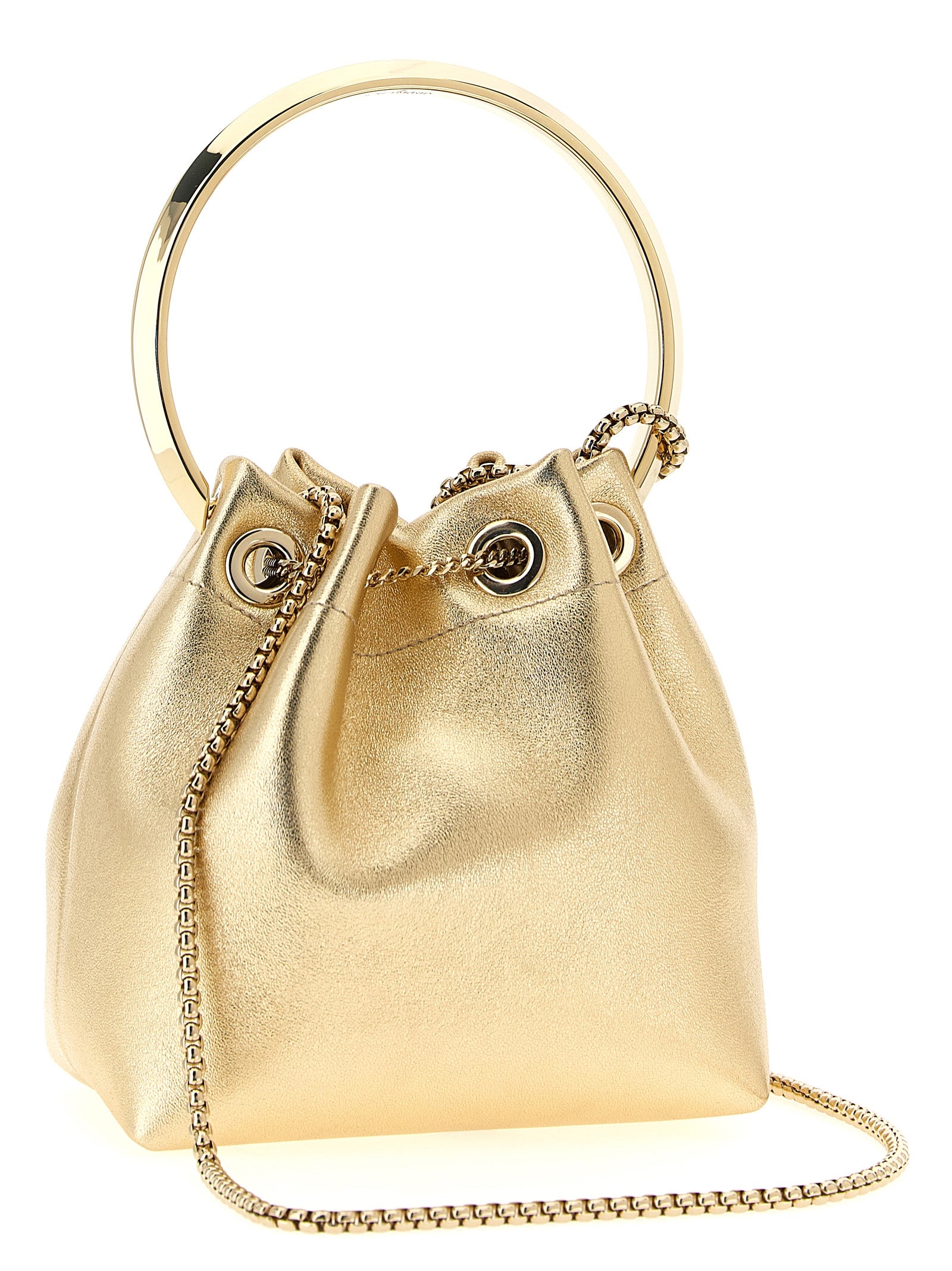 Jimmy Choo Gold Lamb Leather Handbag Jimmy Choo
