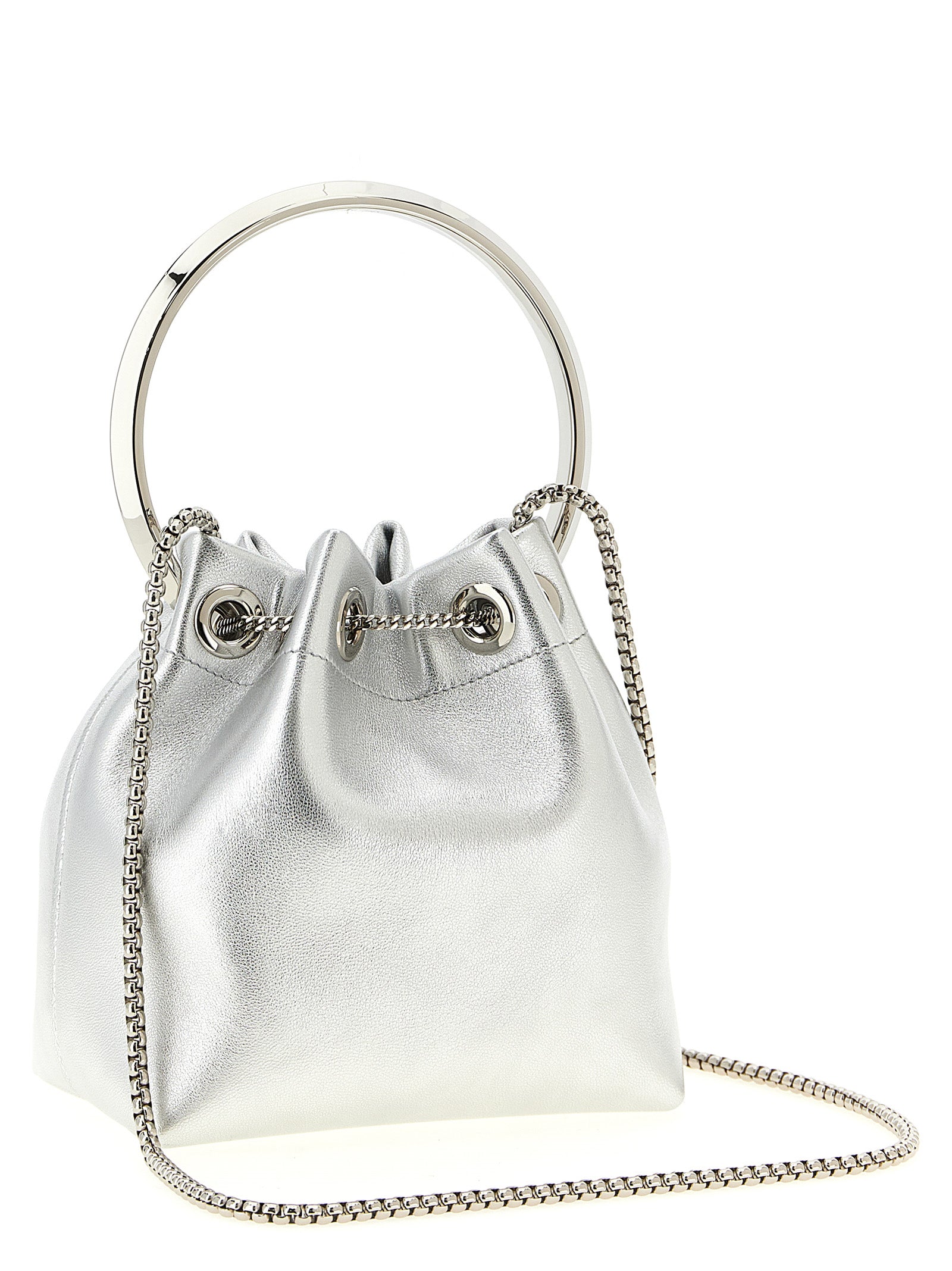 Jimmy Choo Silver Lamb Leather Handbag Jimmy Choo