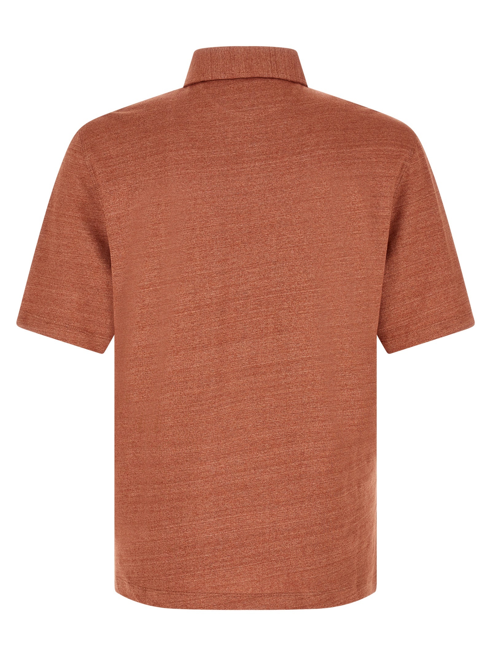 Brunello Cucinelli Orange Linen Polo Shirt Brunello Cucinelli