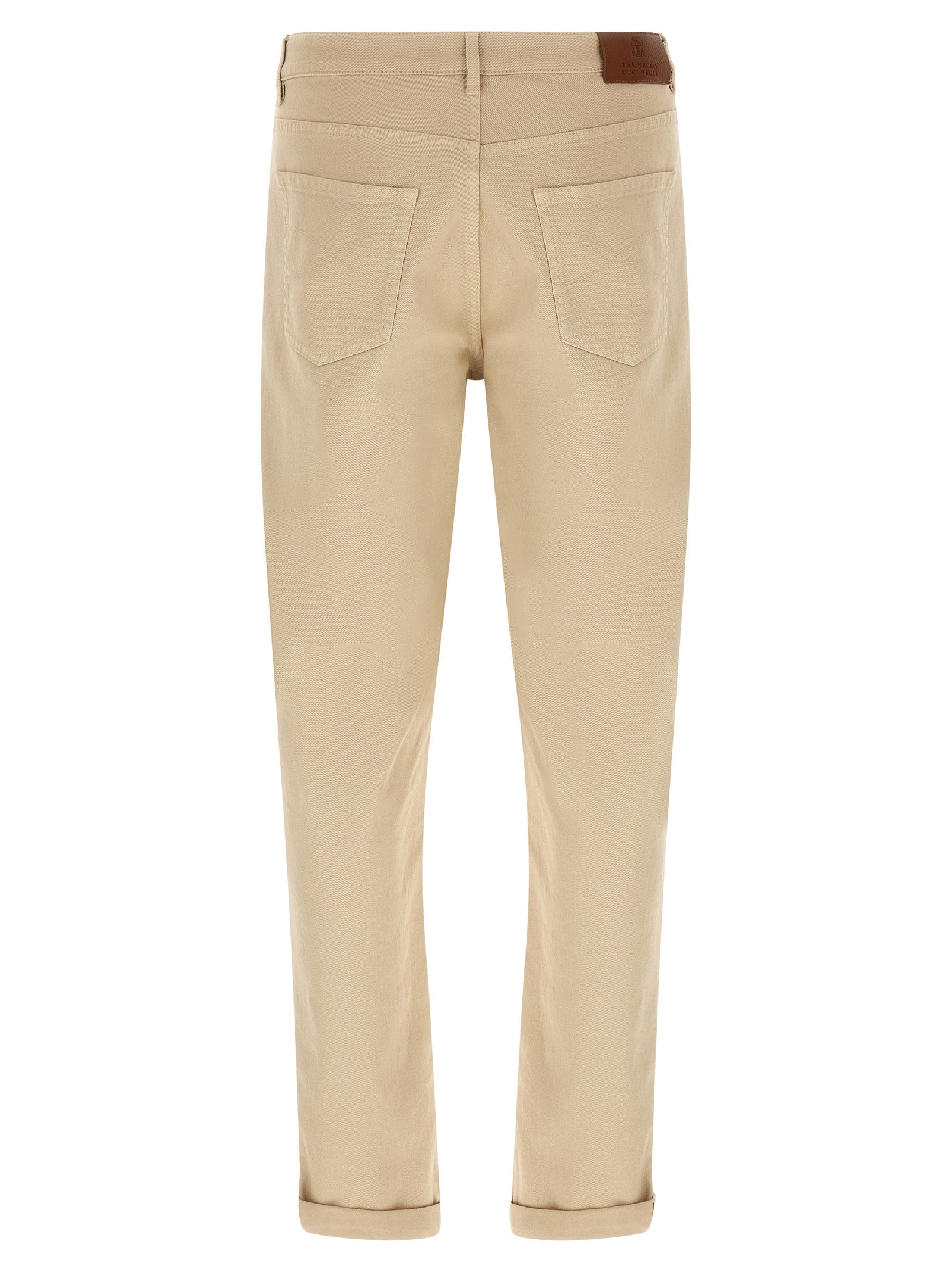 Brunello Cucinelli Beige Cotton Tapered Jeans Brunello Cucinelli