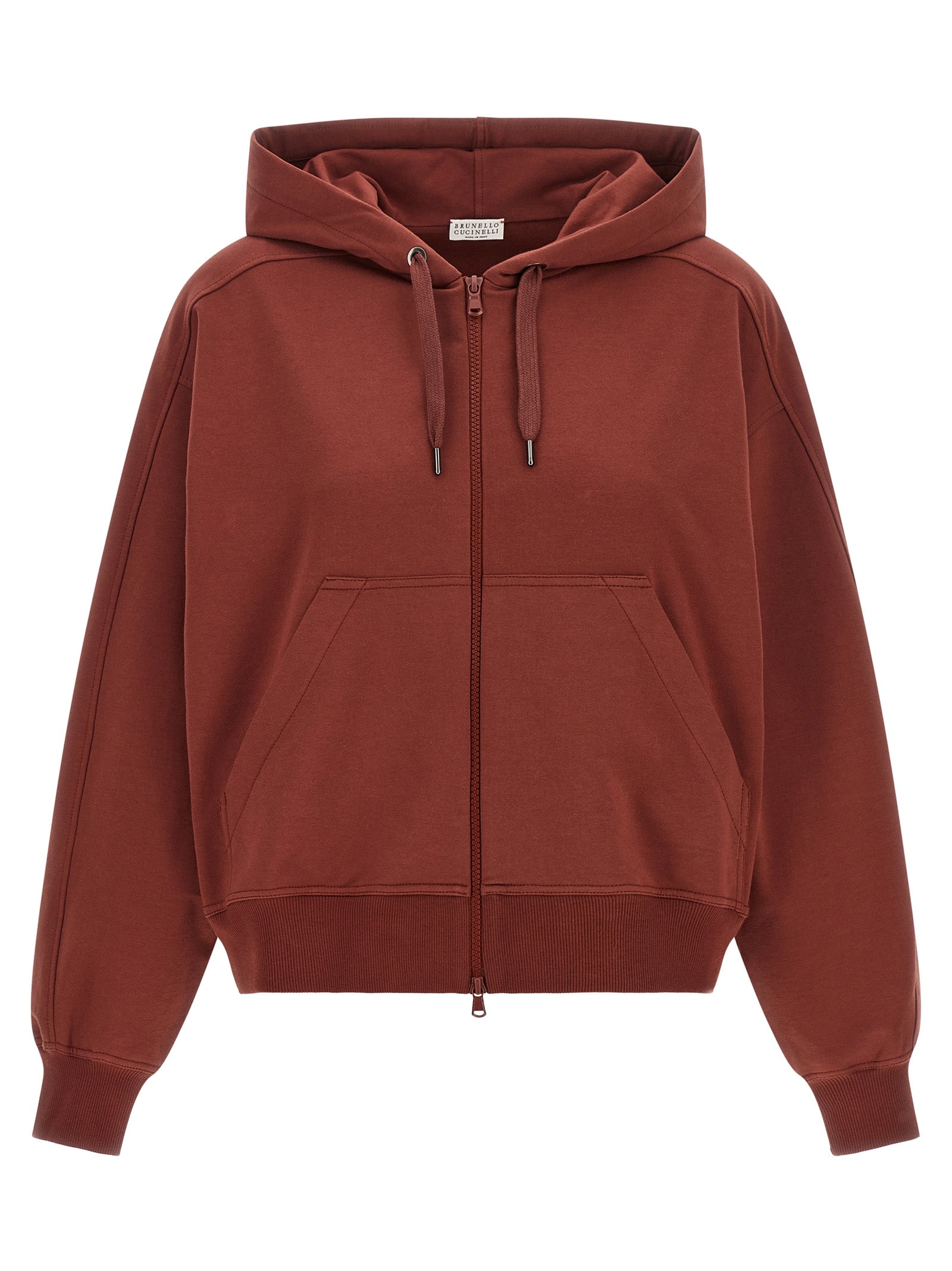 Brunello Cucinelli Bordeaux Cotton Sweatshirt Brunello Cucinelli