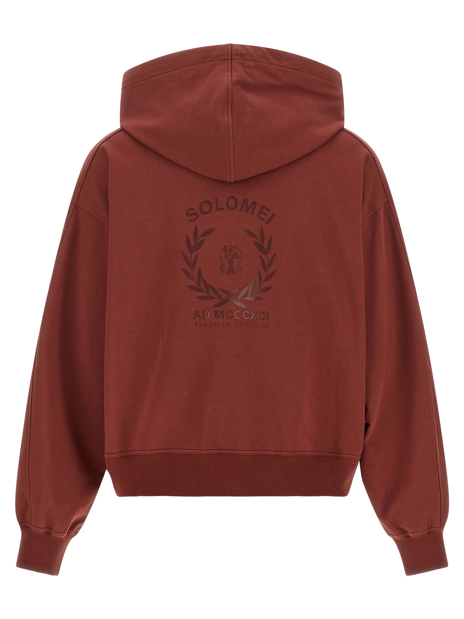 Brunello Cucinelli Bordeaux Cotton Sweatshirt Brunello Cucinelli