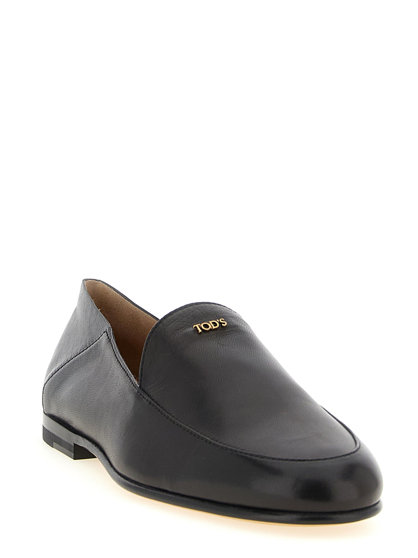 Tod's Black Lamb Leather Slip-On Loafers Tod's