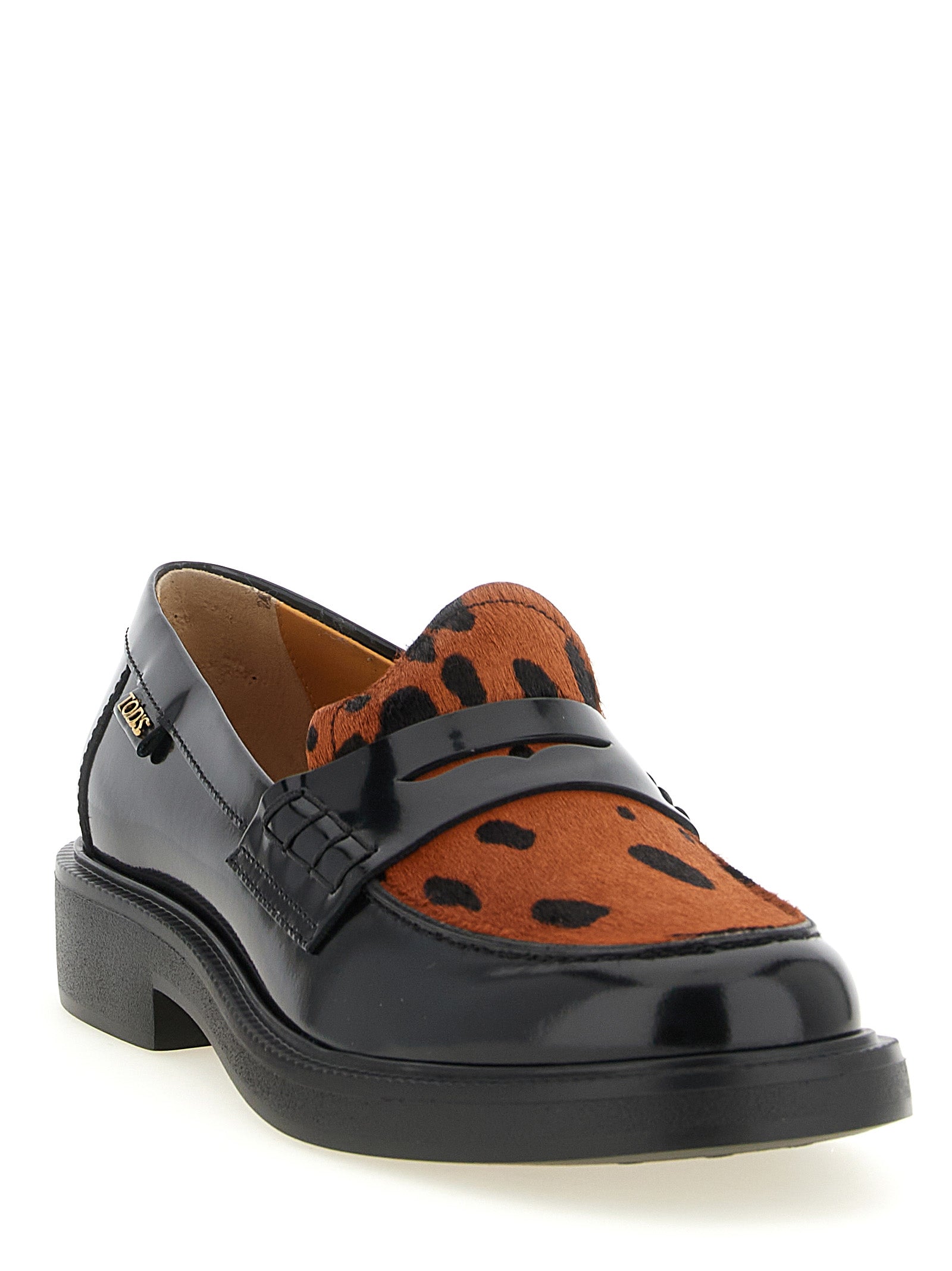 Tod's Black Calfskin Slip-On Loafers Tod's