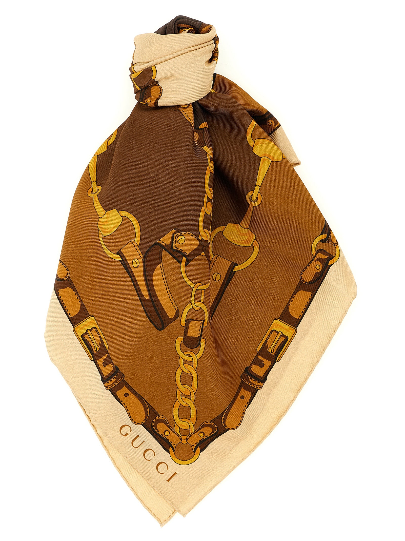 Gucci Brown Silk Foulard Gucci