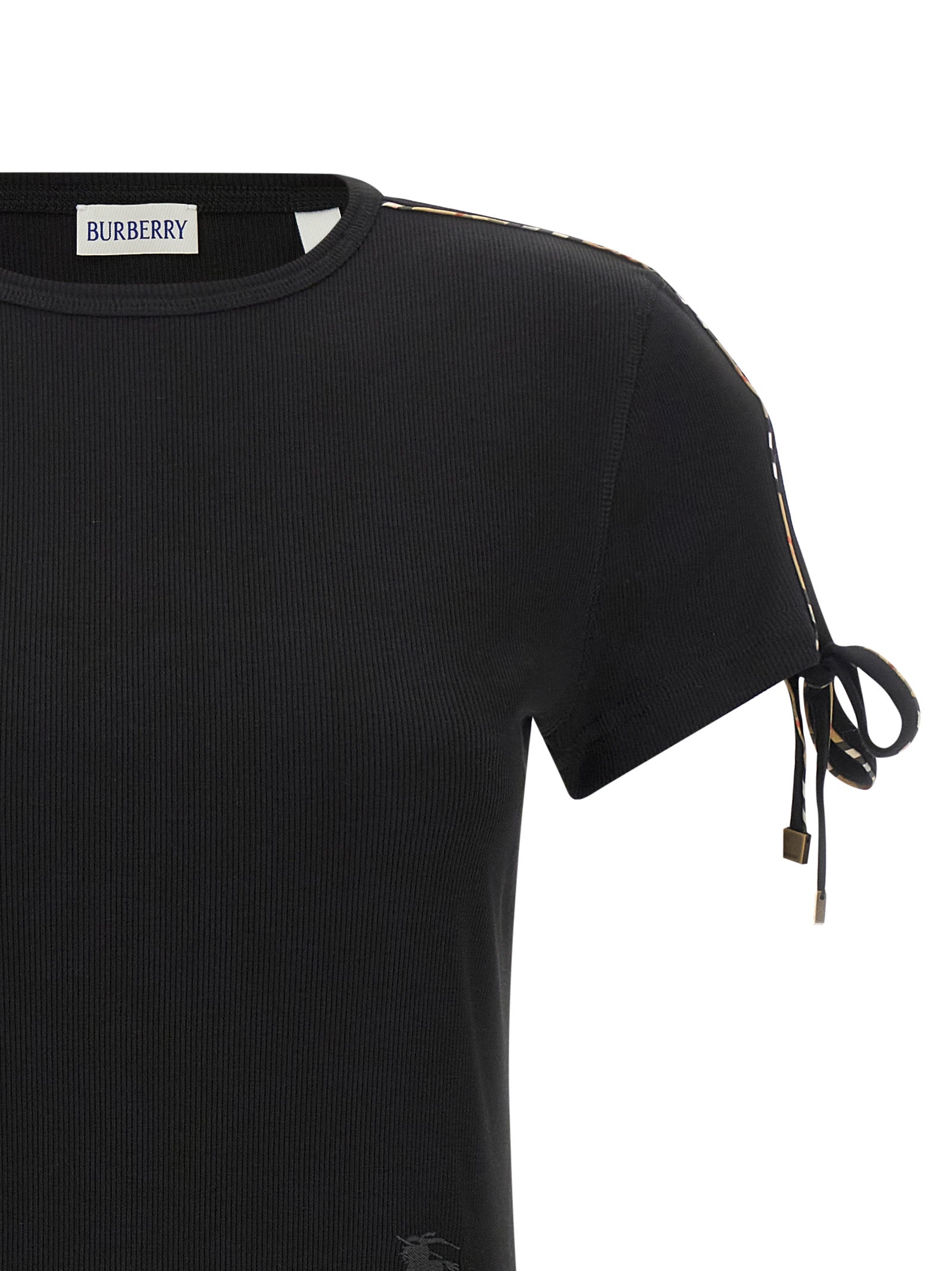 Burberry Black Cotton Short Dress Burberry