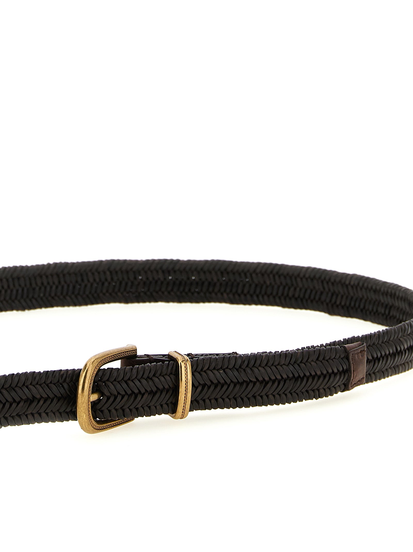 Brunello Cucinelli Brown Leather Regular Belt Brunello Cucinelli