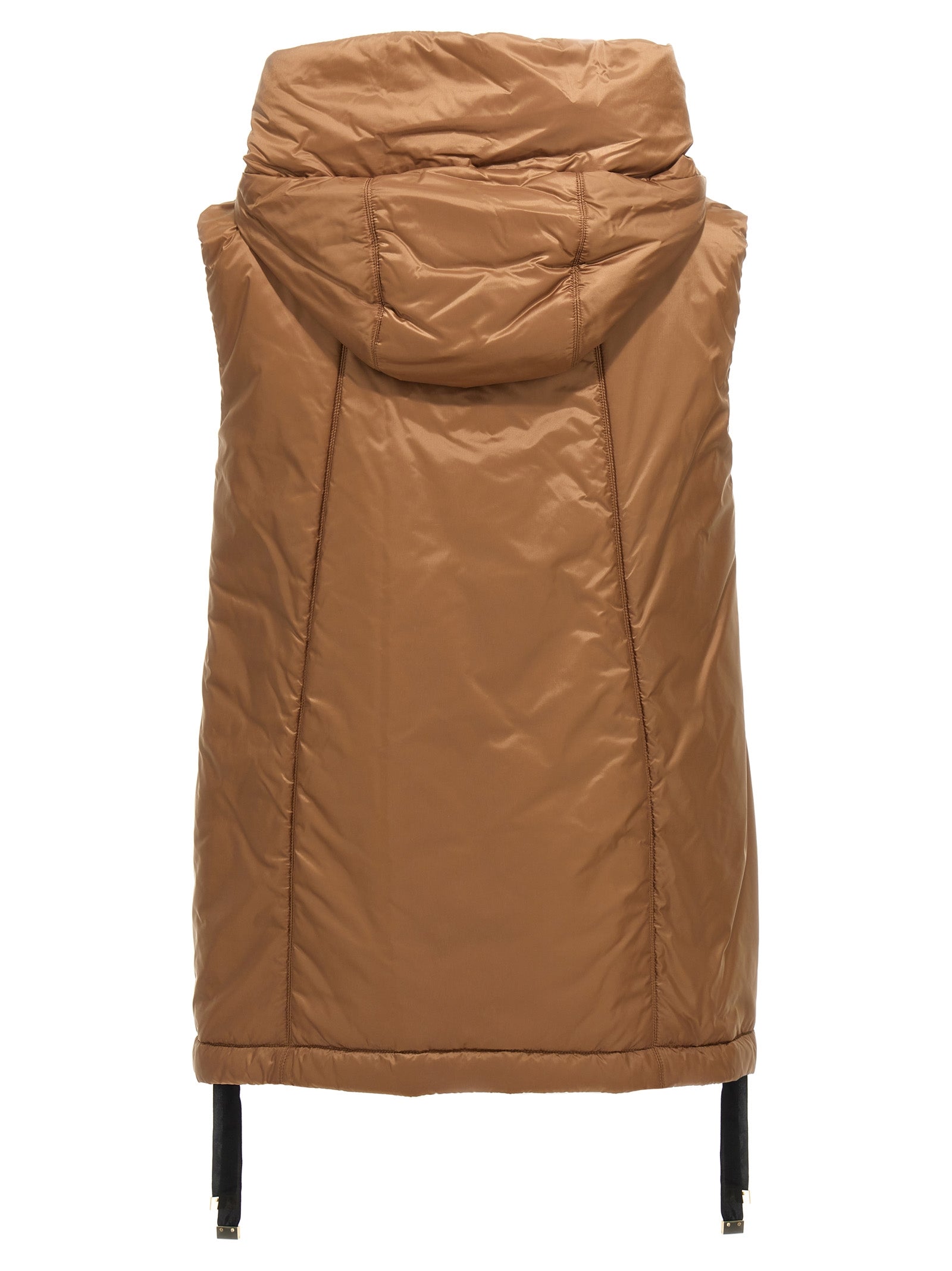 Max Mara Brown Polyester Sleeveless Jacket Max Mara