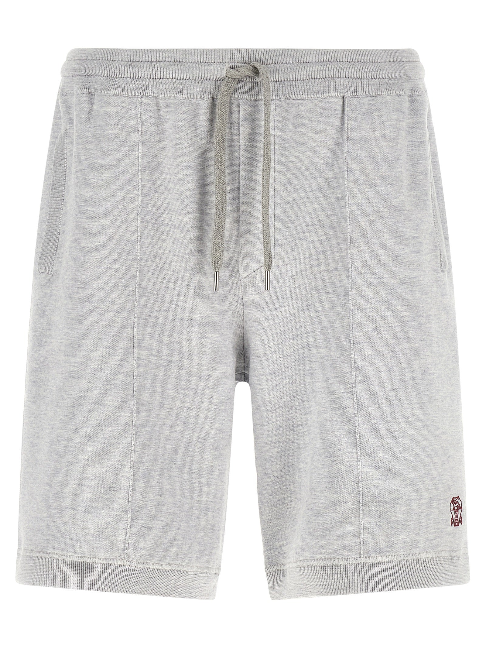 Brunello Cucinelli Gray Silk Bermuda Shorts Brunello Cucinelli