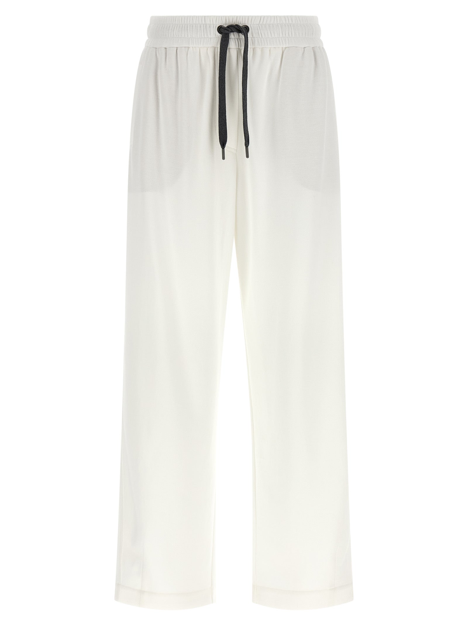 Brunello Cucinelli White Cotton Joggers (Workout Pants) Brunello Cucinelli