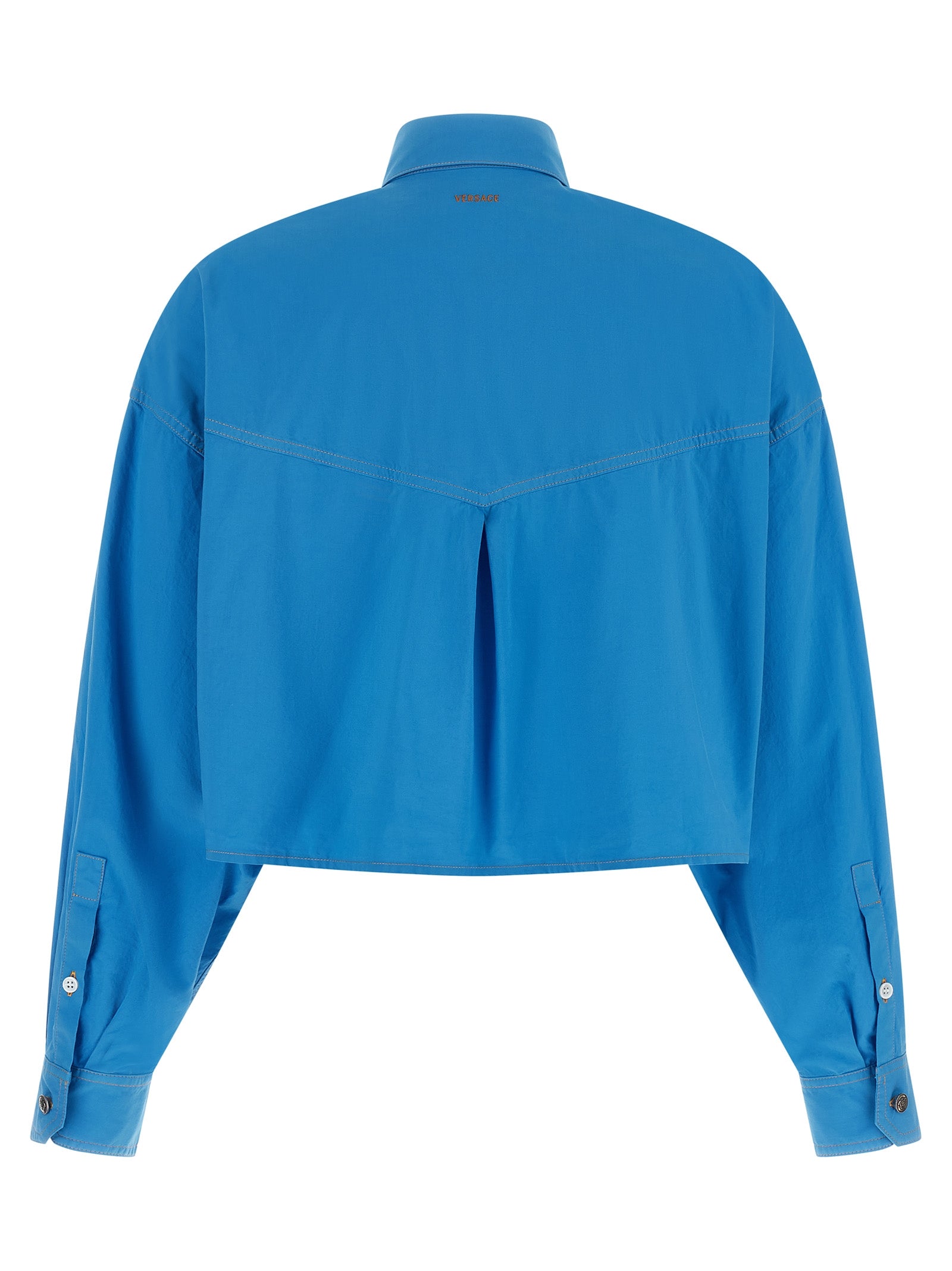 Versace Blue Cotton Blouse Versace