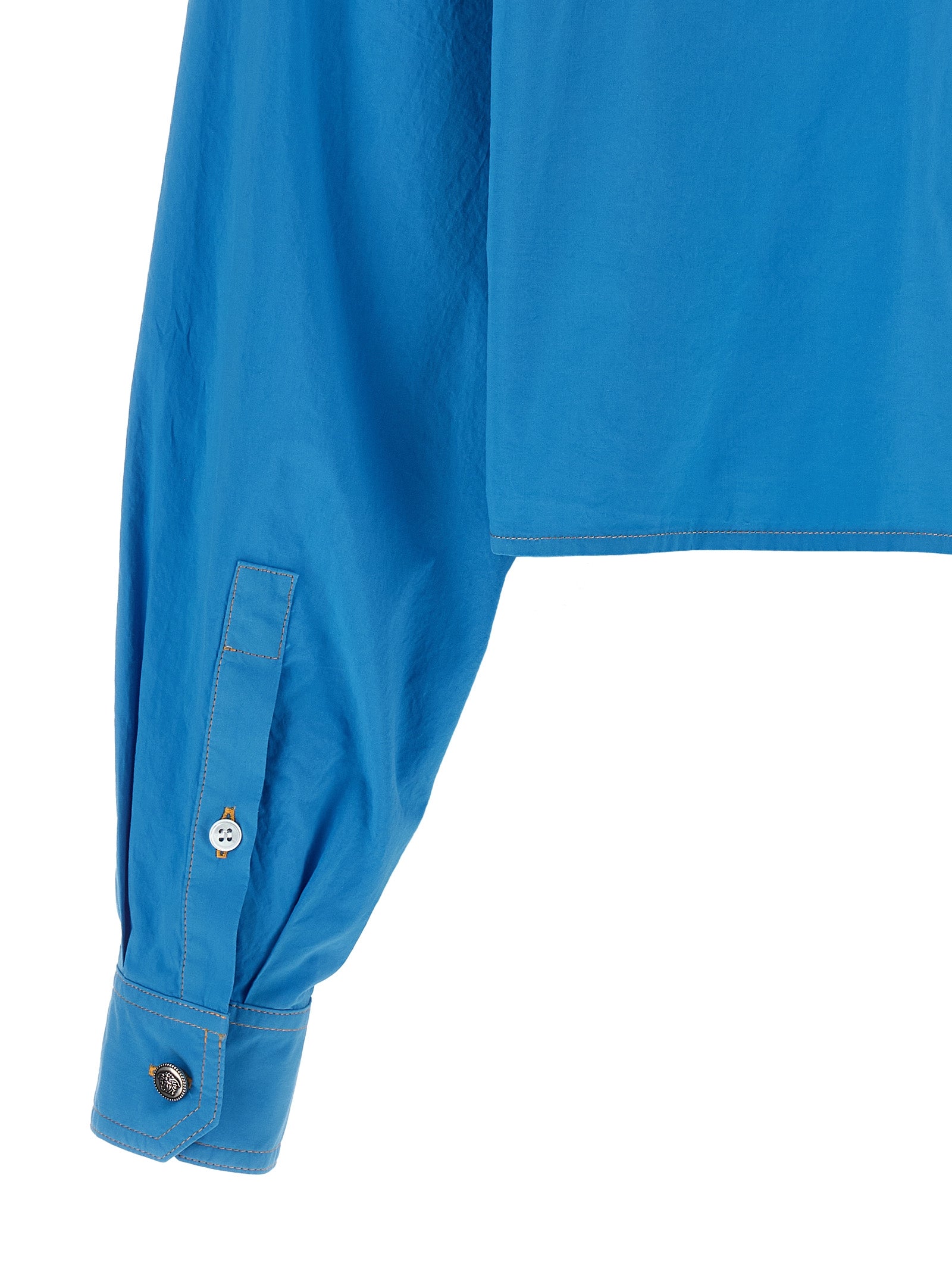 Versace Blue Cotton Blouse Versace