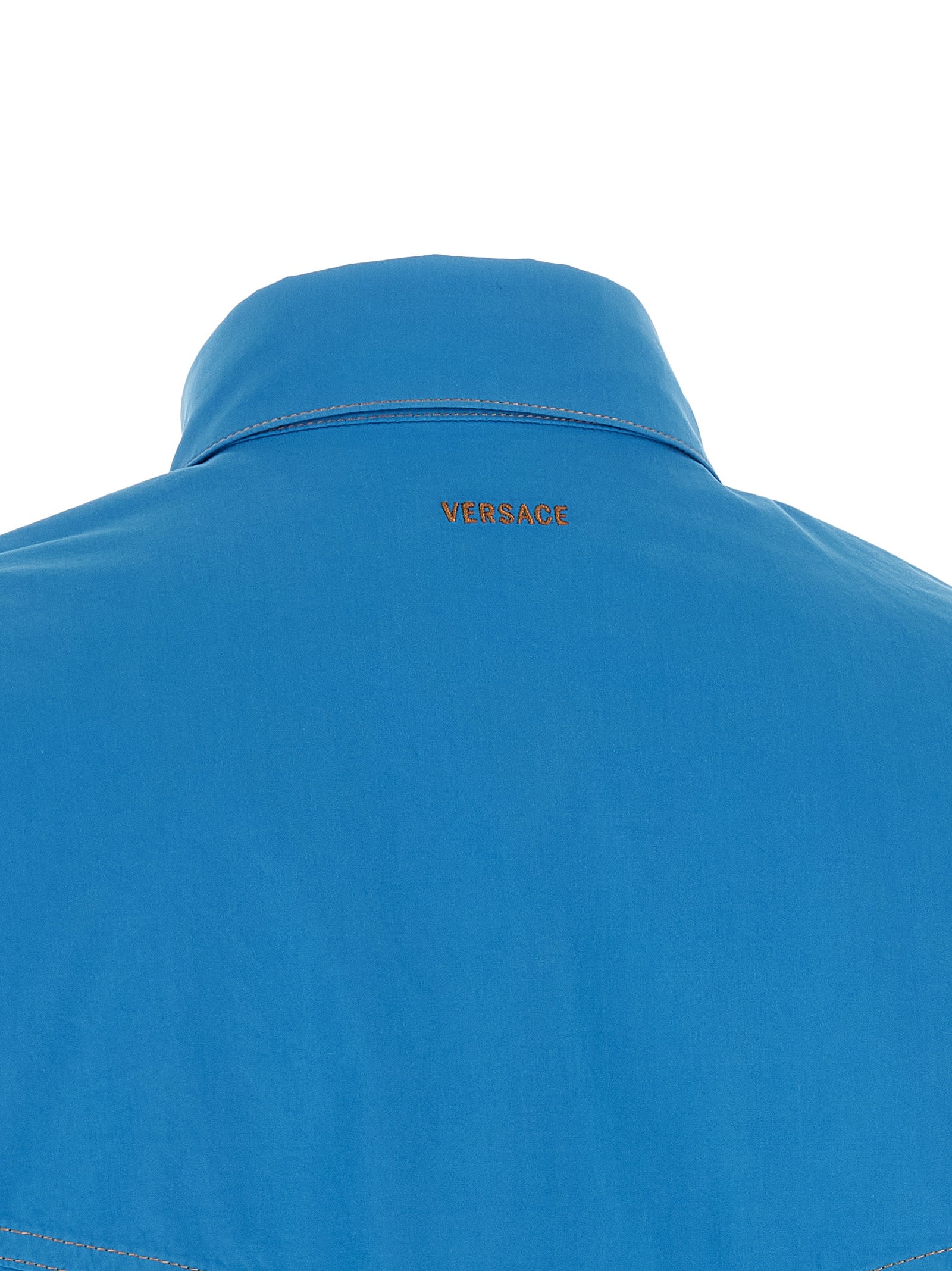 Versace Blue Cotton Blouse Versace