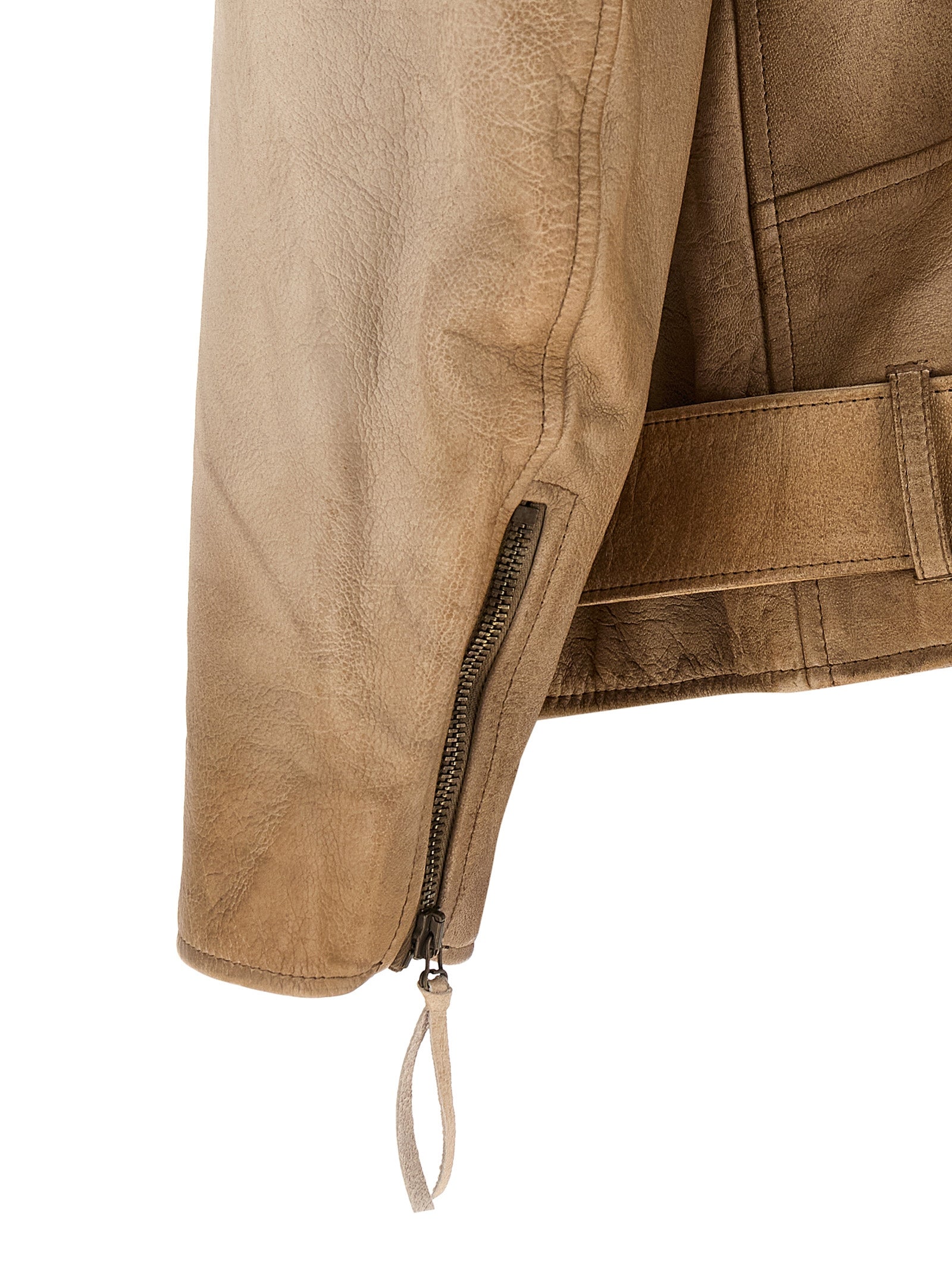 Golden Goose Beige Buffalo Leather Leather Jacket Golden Goose