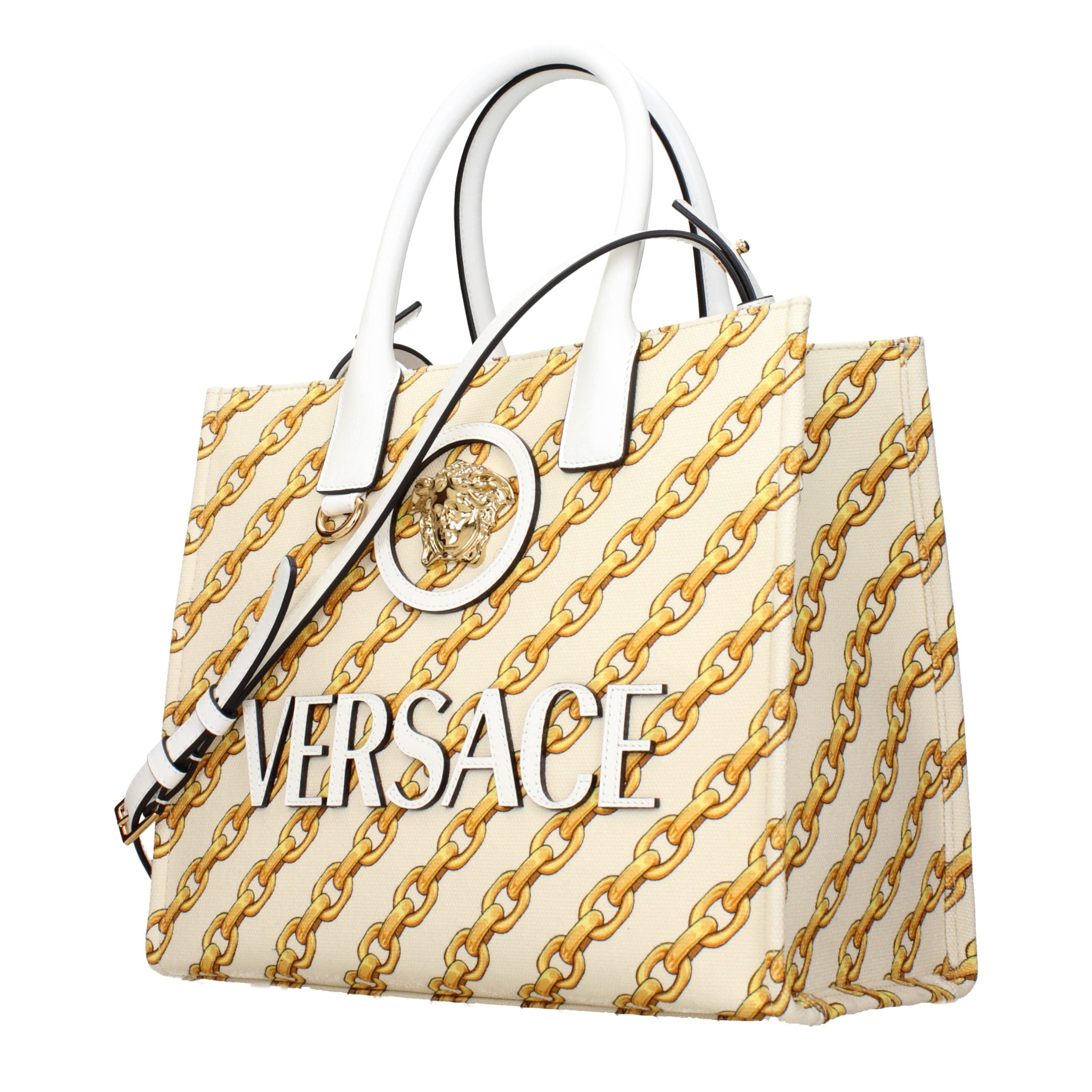 Versace Beige Fabric Handbag Versace