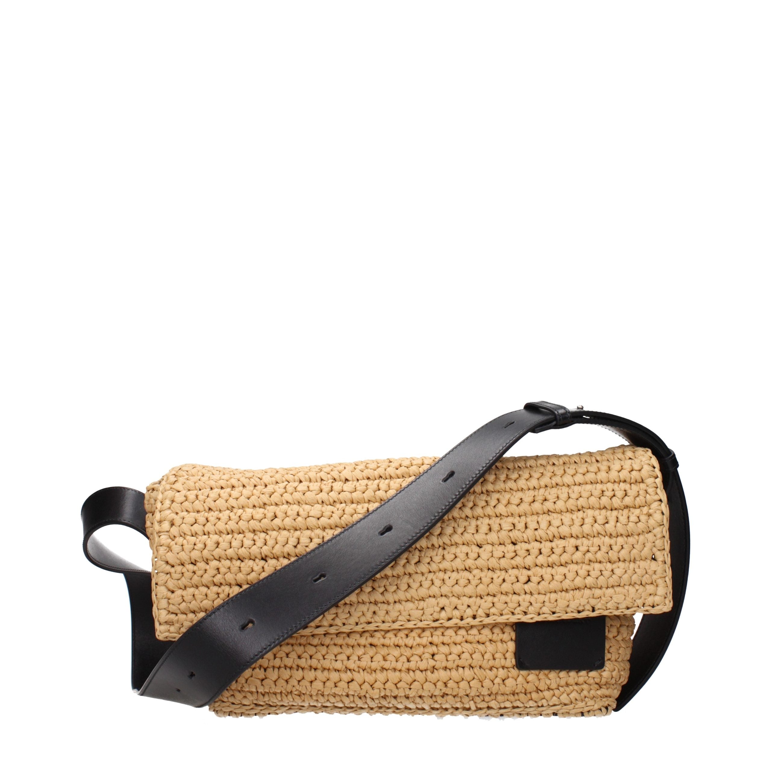 Jil Sander Beige Raffia Crossbody Bag Jil Sander
