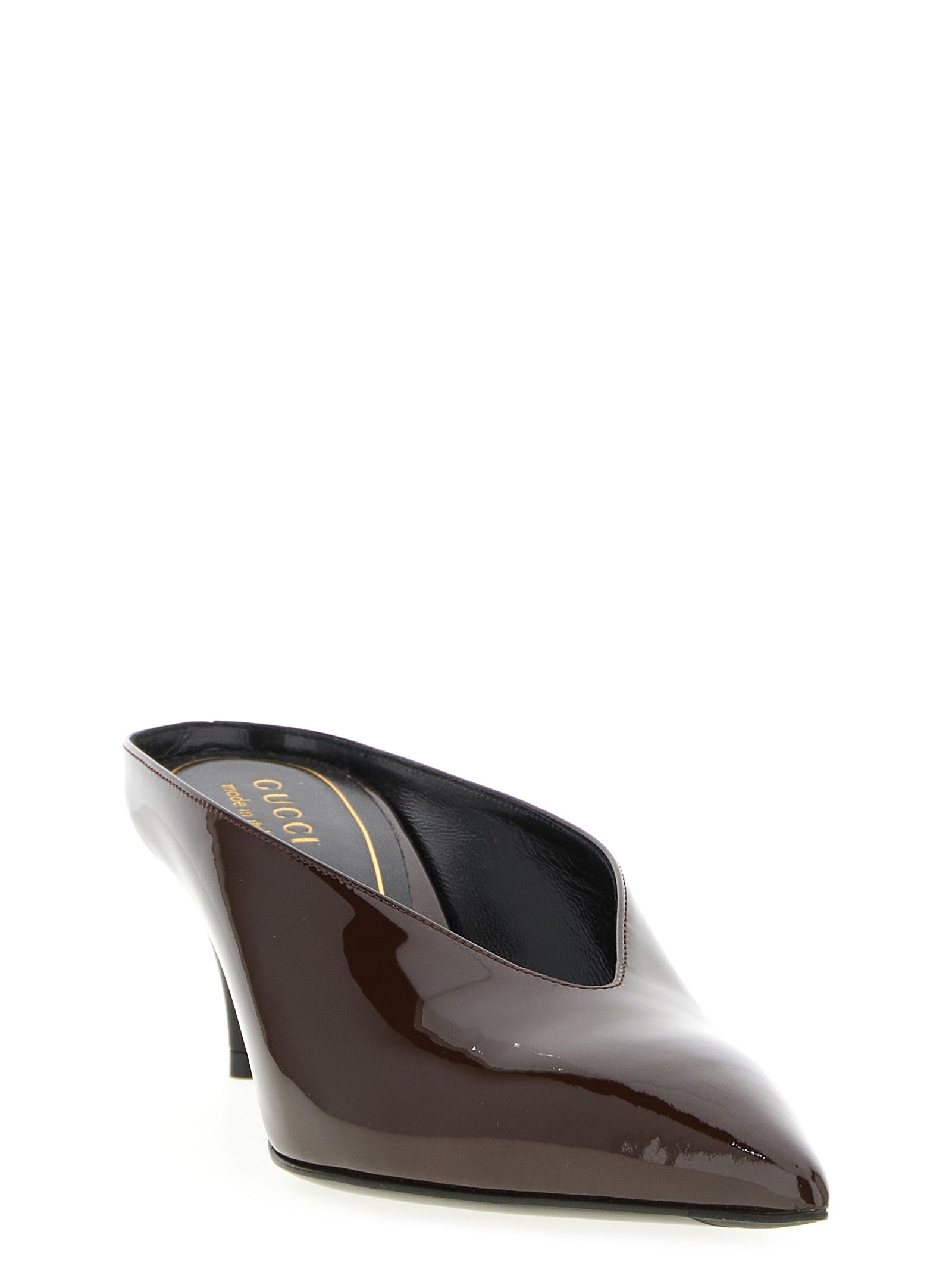 Gucci Bordeaux Calfskin Mid Heel Pumps Gucci