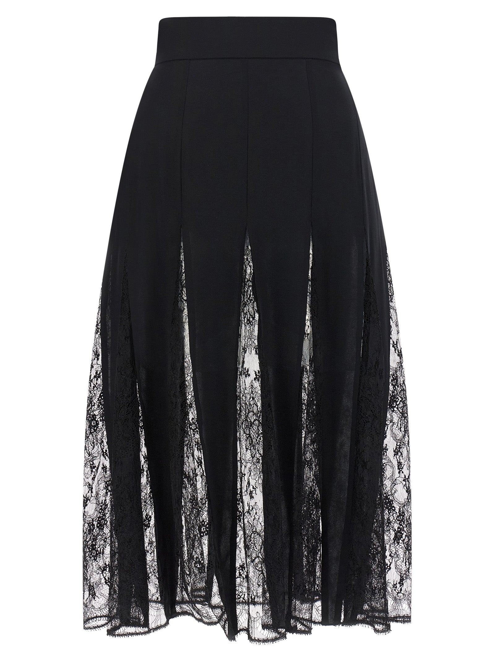 Dolce & Gabbana Black Silk Midi Skirt Dolce & Gabbana