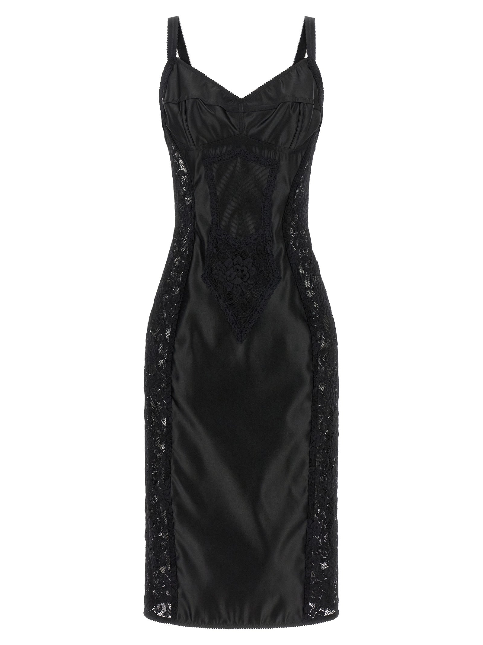 Dolce & Gabbana Black Polyamide Midi Dress Dolce & Gabbana