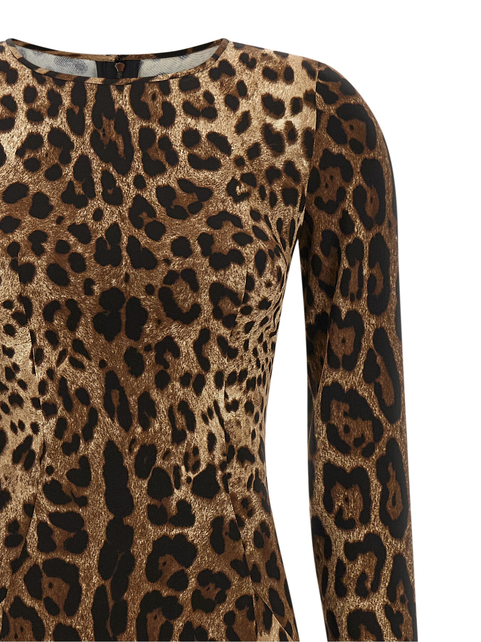 Dolce & Gabbana Brown Viscose Midi Dress Dolce & Gabbana