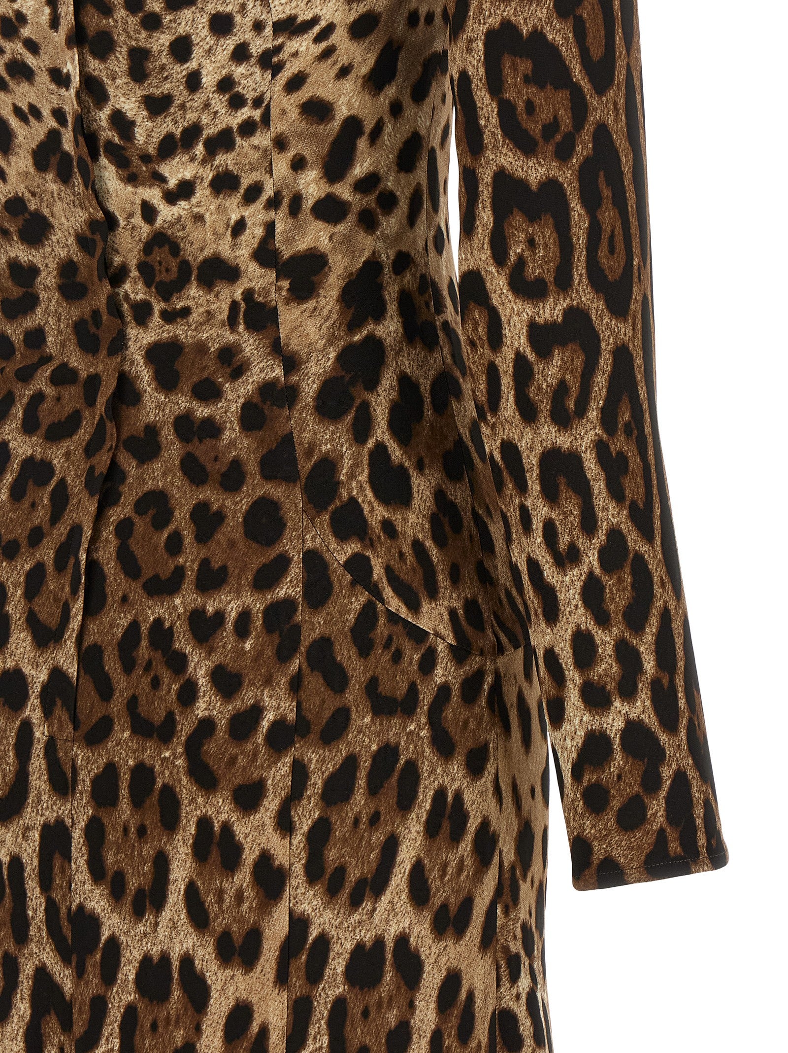 Dolce & Gabbana Brown Viscose Midi Dress Dolce & Gabbana