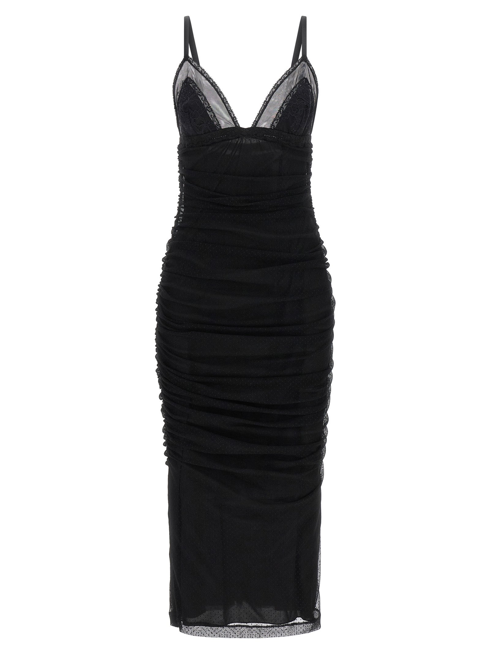 Dolce & Gabbana Black Polyamide Midi Dress Dolce & Gabbana