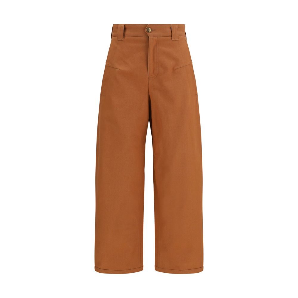 Chloé Orange Cotton Casual Pants Chloé